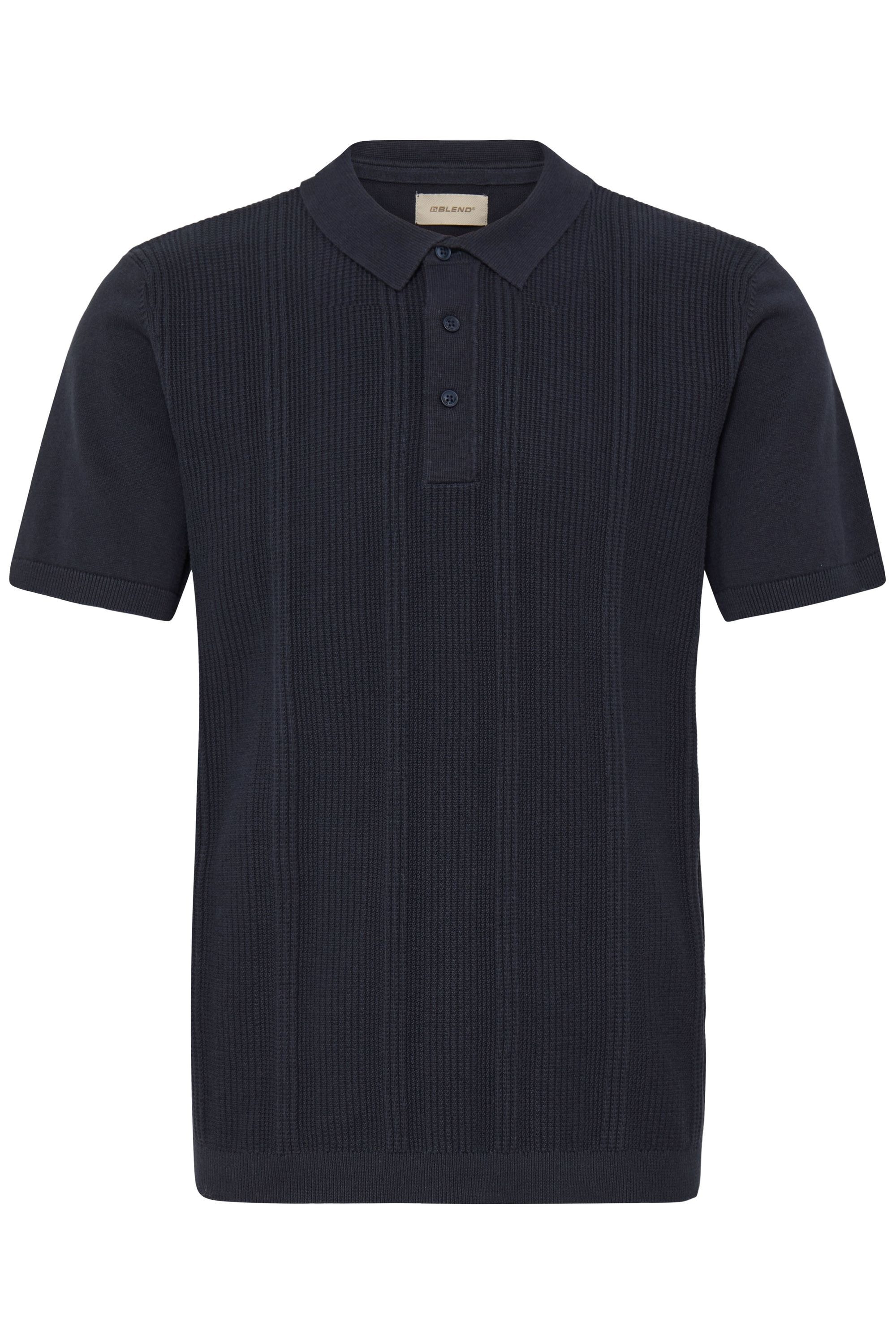 Blend Kurzarmshirt »BHBaron« Stilvolles Feinstrick-Poloshirt mit strukturiertem Rippmuster