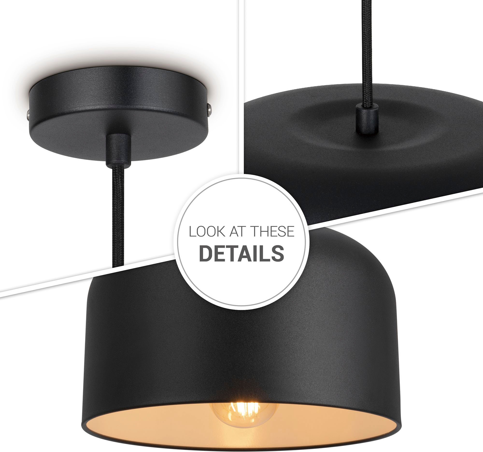 Paco Home Pendelleuchte »BOWL«, 1 flammig, Leuchtmittel E27 | ohne Leuchtmittel