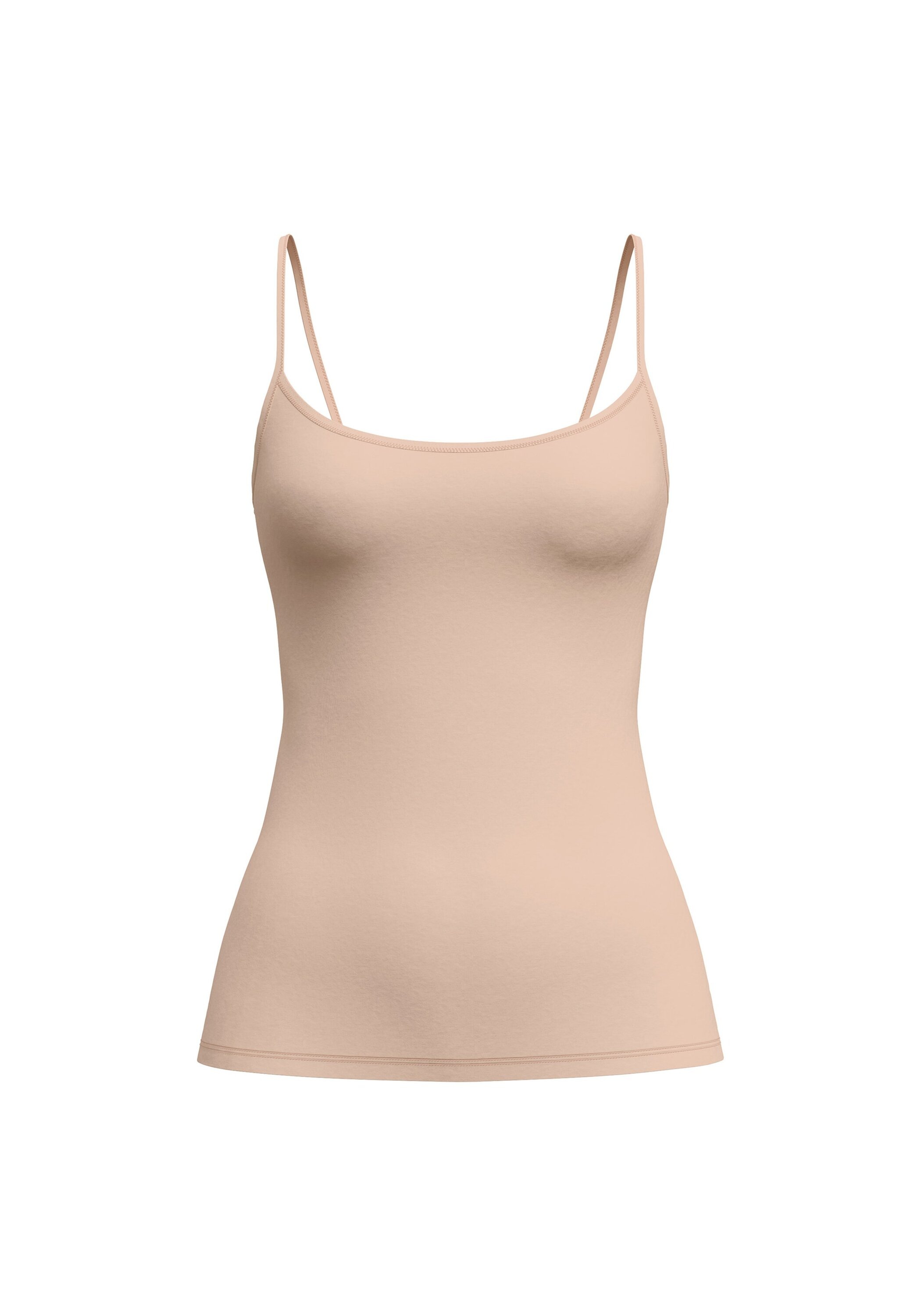 Unterhemd CALIDA "Unterhemd Sleek Skin Spaghetti Top 1er Pack", Damen, Gr. 36-38, N-Gr, beige (nude), Obermaterial: 73% Polyamid PA. 27% Elasthan EL., Unterhemden Unterhemd 9