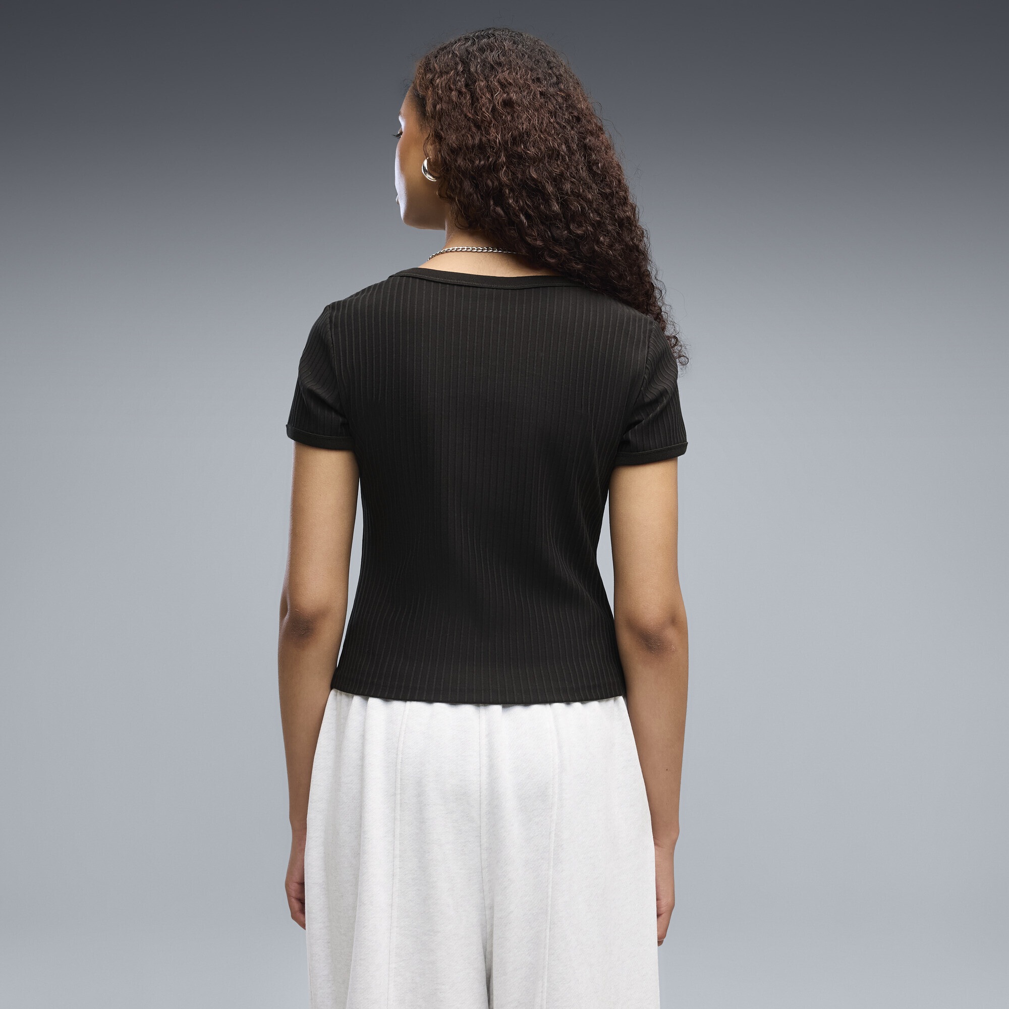 PUMA T-Shirt »Essentials Ribbed Slim T-Shirt Damen«