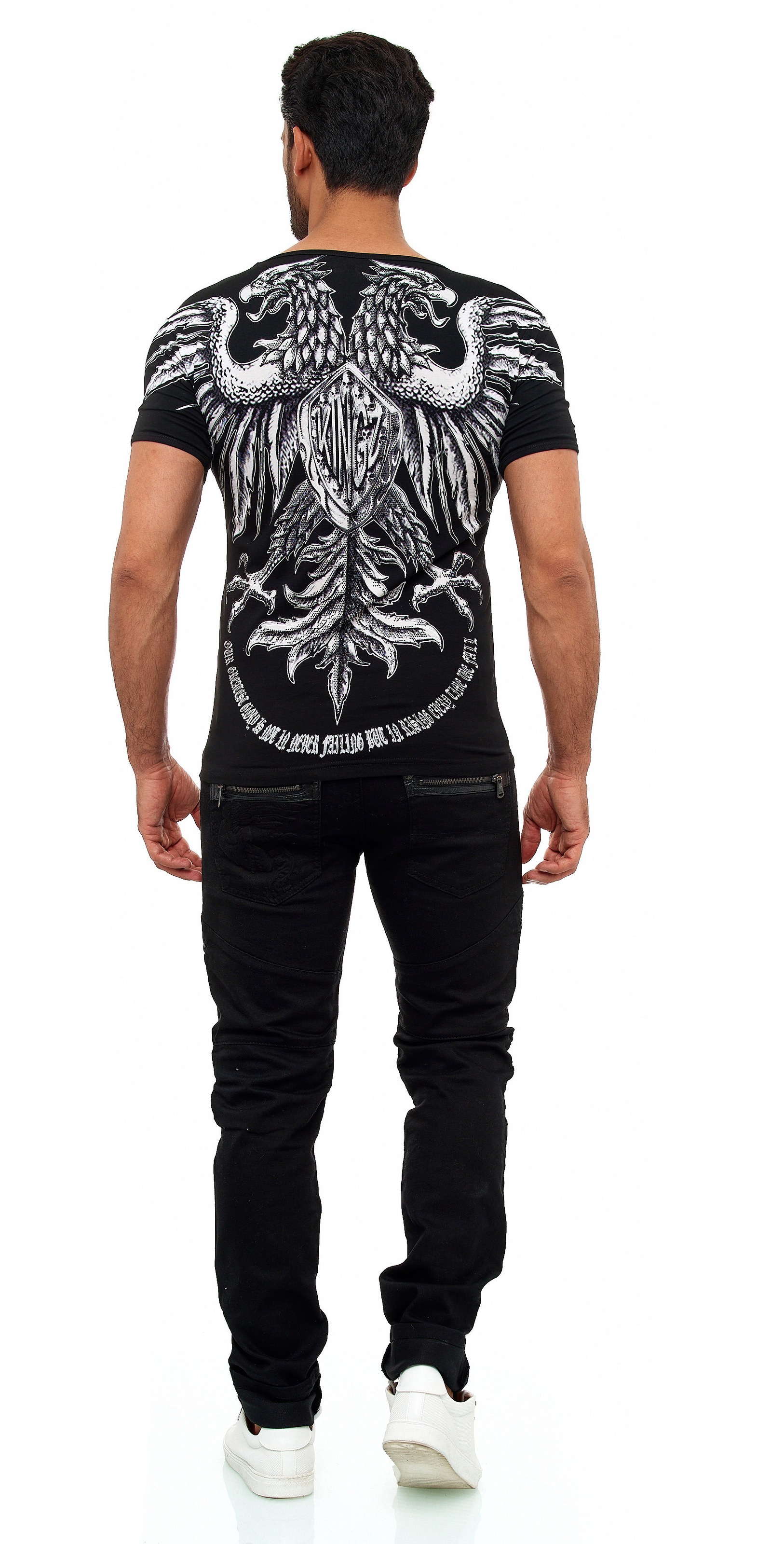 KINGZ T-Shirt, mit ausgefallenem Adler-Print