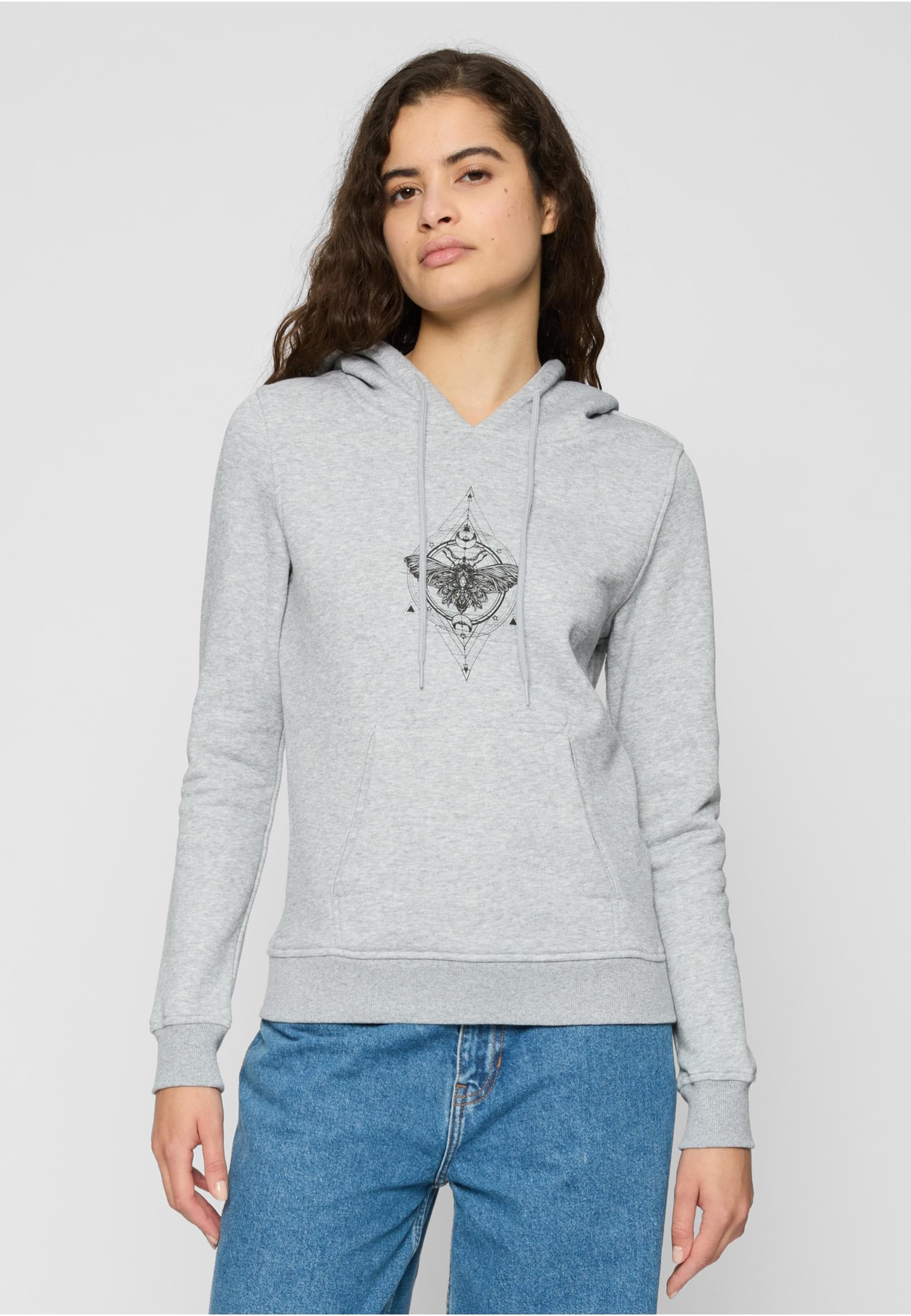 MisterTee Rundhalspullover »MisterTee Damen Ladies Moth Hoody«, (1 tlg.)