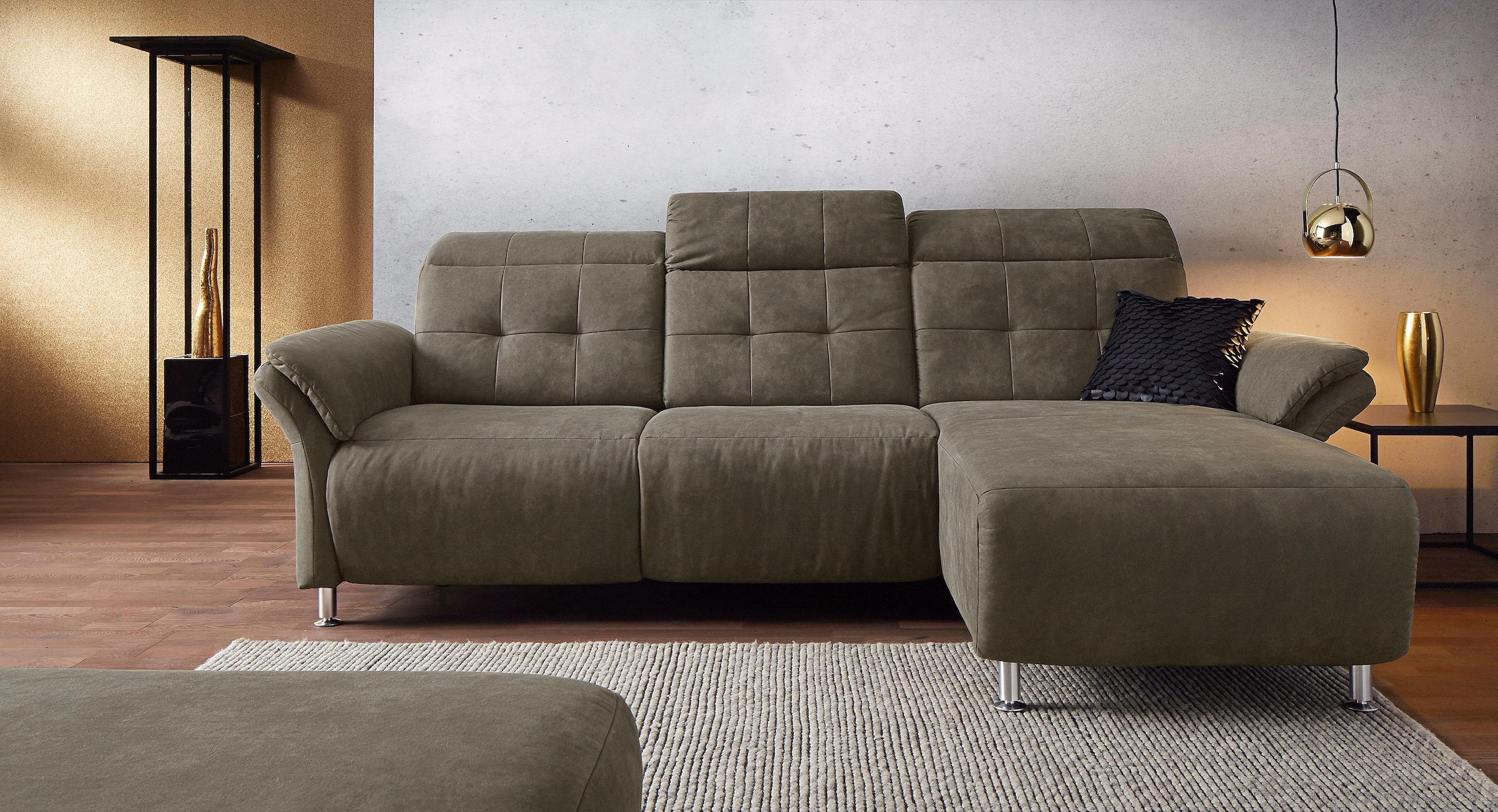 Places of Style Ecksofa »Manhattan L-Form«, 2 Sitze mit elektrischer Relaxfunktion, verstellbare Armlehnen