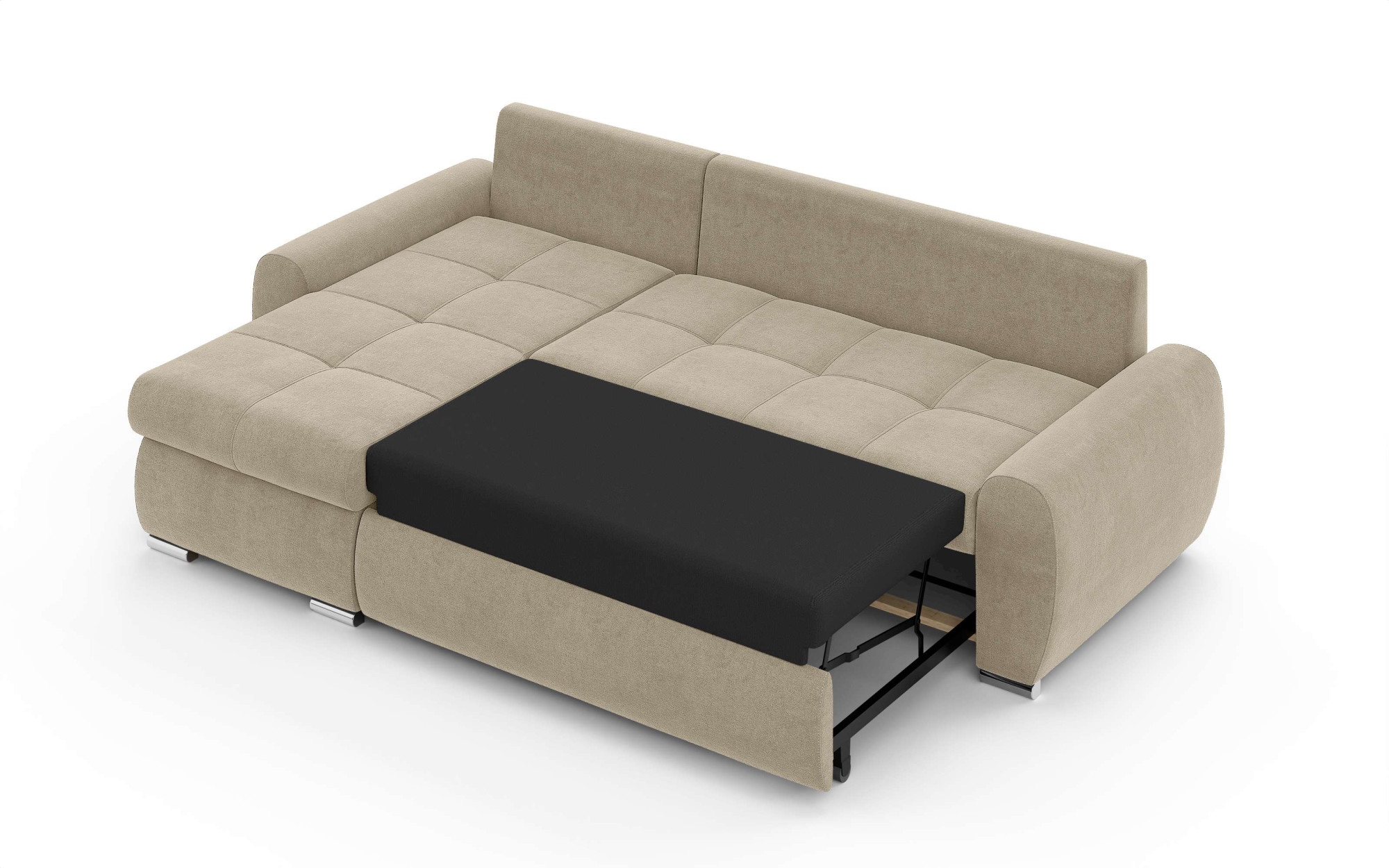 INOSIGN Ecksofa »HAVERHILL Schlafsofa mit Bettkasten, Maße B/H/T: 237/89/166 cm«, L-Form mit Recamiere links oder rechts bestellbar, Wellenunterfederung