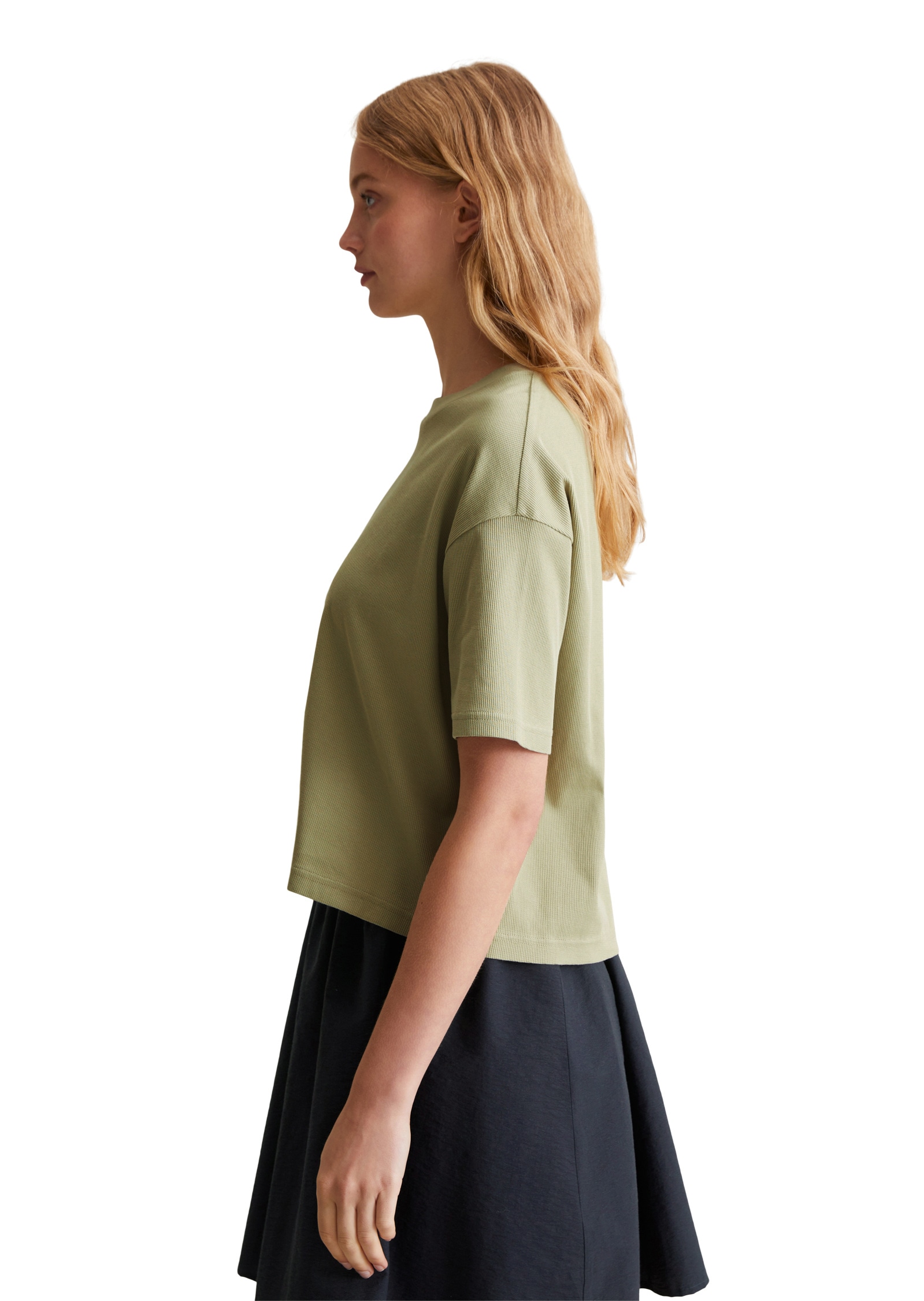 Marc O'Polo DENIM T-Shirt »aus gerippter Bio-Baumwolle«
