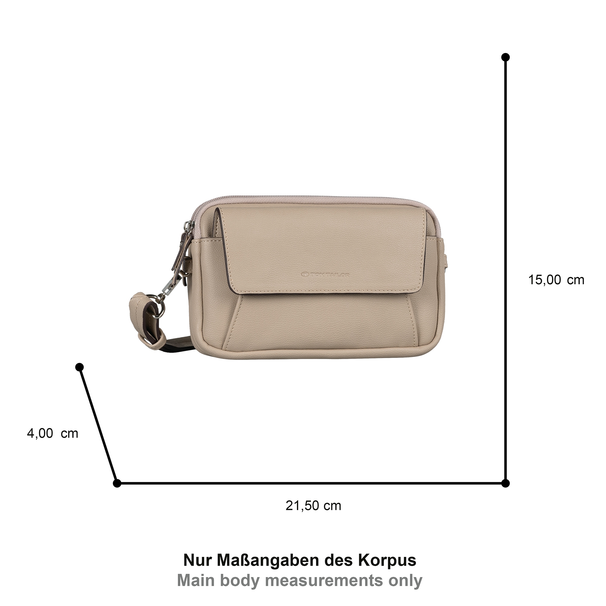 TOM TAILOR Umhängetasche »Tilly« aus fein genarbte Lederimitat im Doppelkammer-Modell mit viel Platz