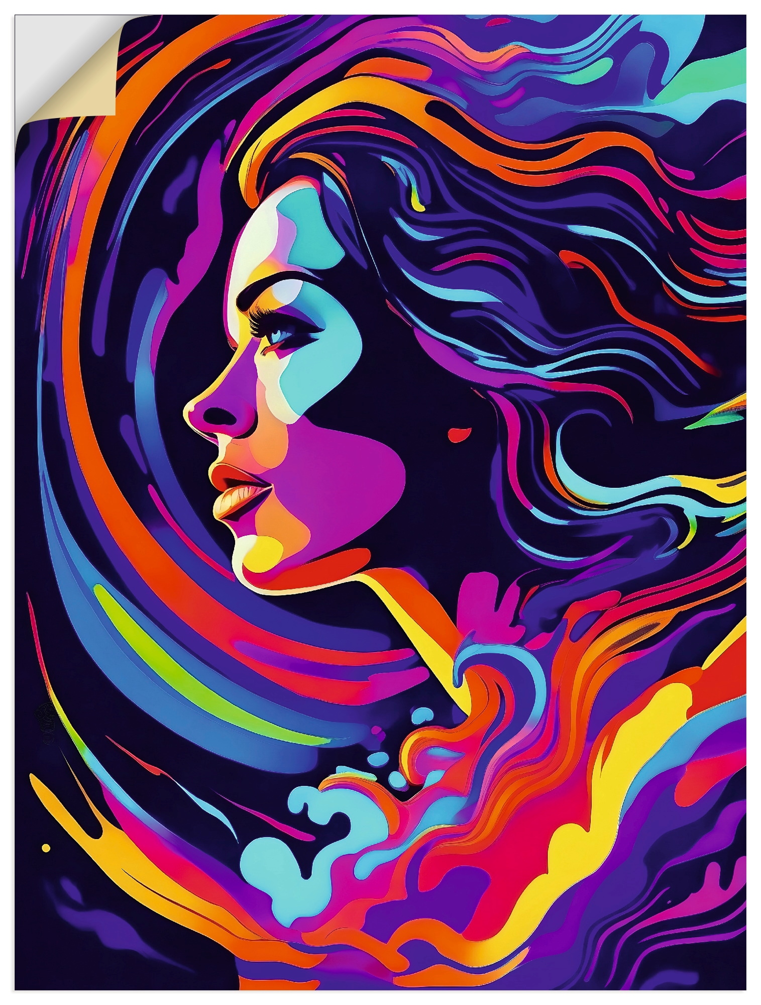 Artland Wandbild "Frau in bunten Farben" Bilder von Frauen 1 Stk. tlg. als Alubild, Leinwandbild, Poster, Wandaufkleber in verschied. Größen