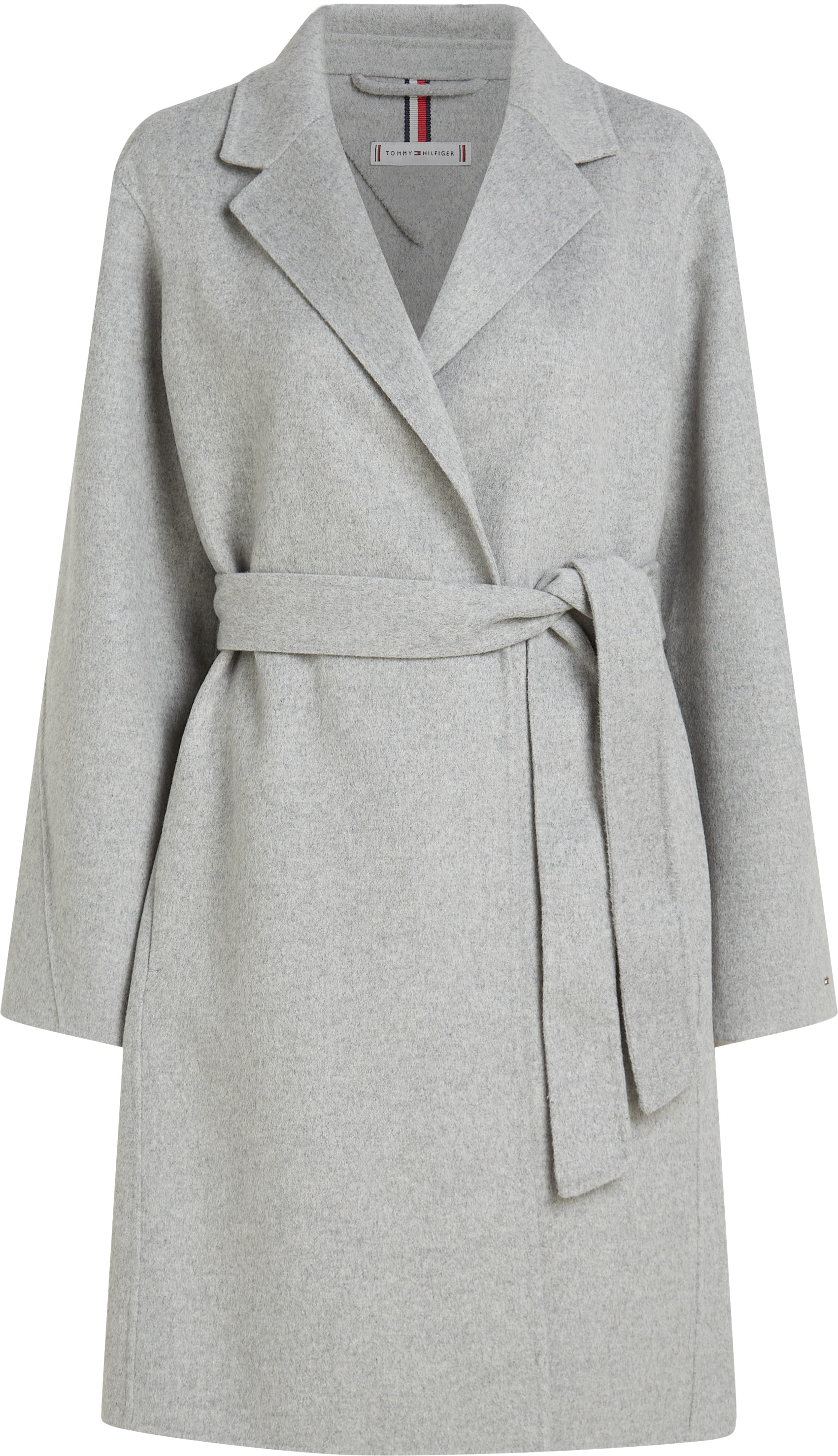 Tommy Hilfiger Kurzmantel »REG DF WOOL BELTED COAT«, mit Gürtel