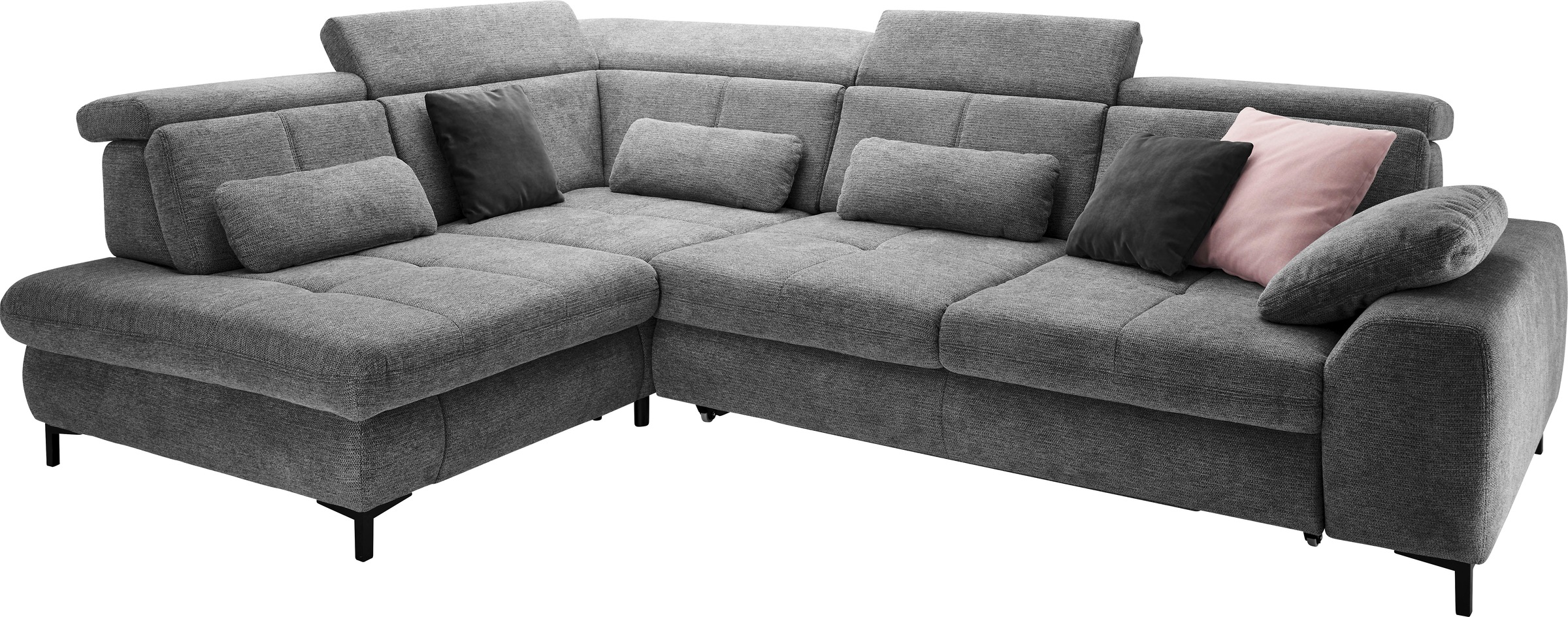 set one by Musterring Ecksofa »SO 3400 Sitzhöhe 47cm oder 49cm, Sitztiefe verstellbar, B/T 317/220 cm«, Kaltschaumpolsterung, Flachgewebe, whlw. mit Funktionen, Sitzhöhe 47