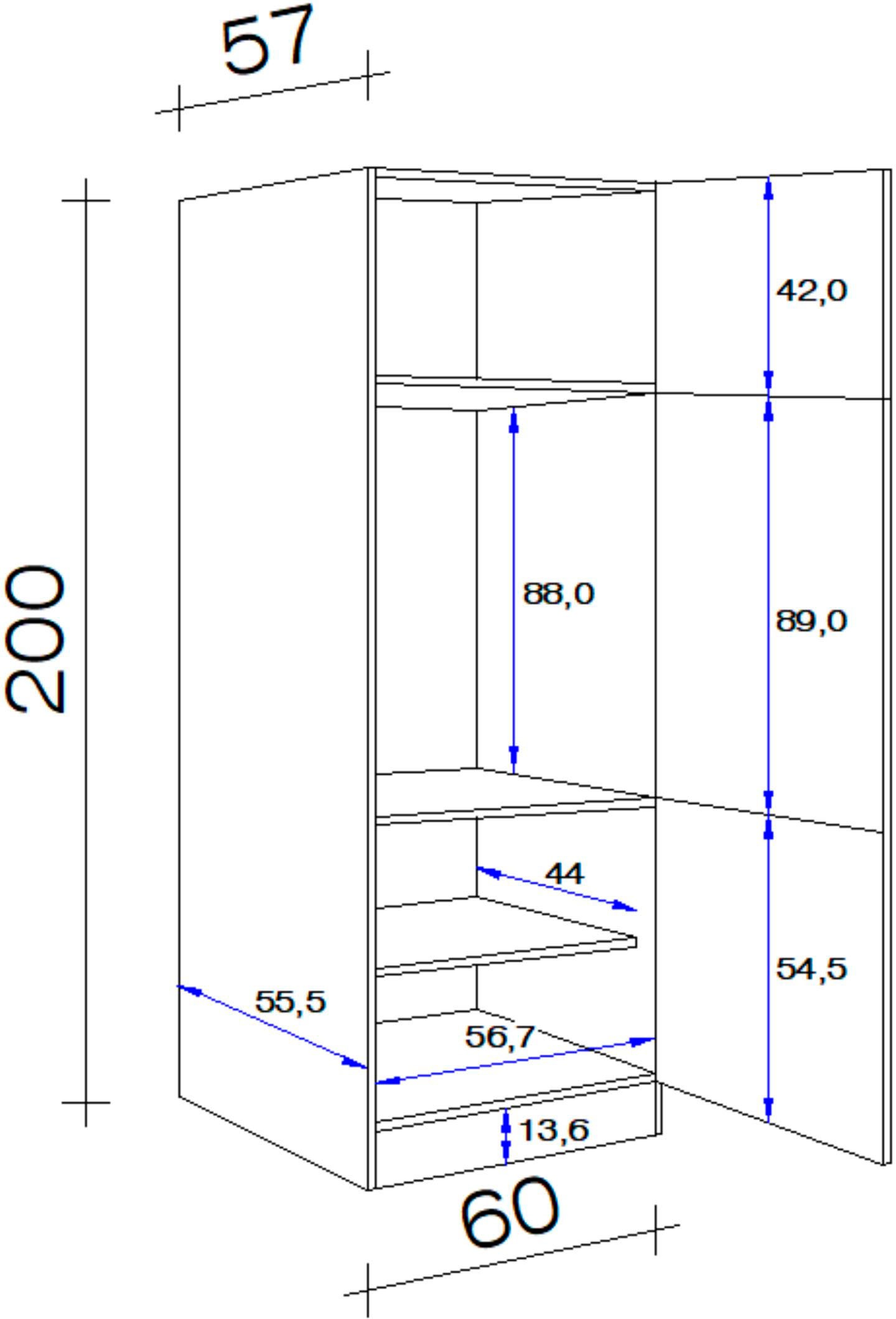 Black Friday cm | x x 60 57 Kühlumbauschrank »Wito«, 200 x x Flex-Well H (B BAUR T)