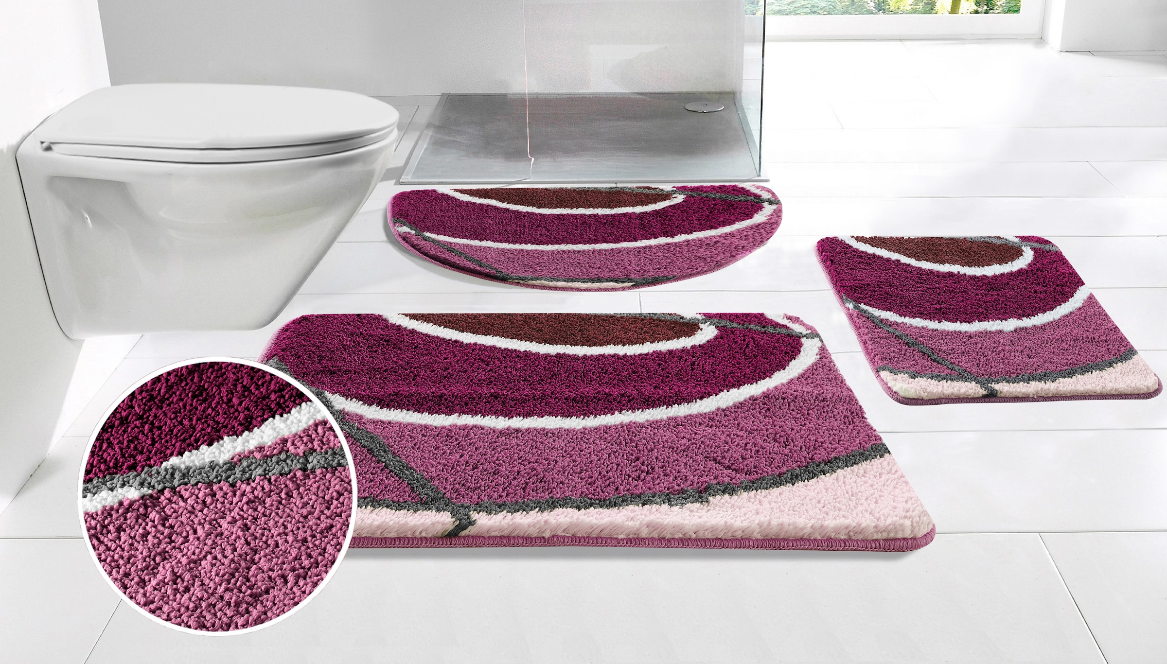 OTTO home Badematte "Juna mit Muster, Badvorleger, Badezimmer Teppich, Dusc günstig online kaufen