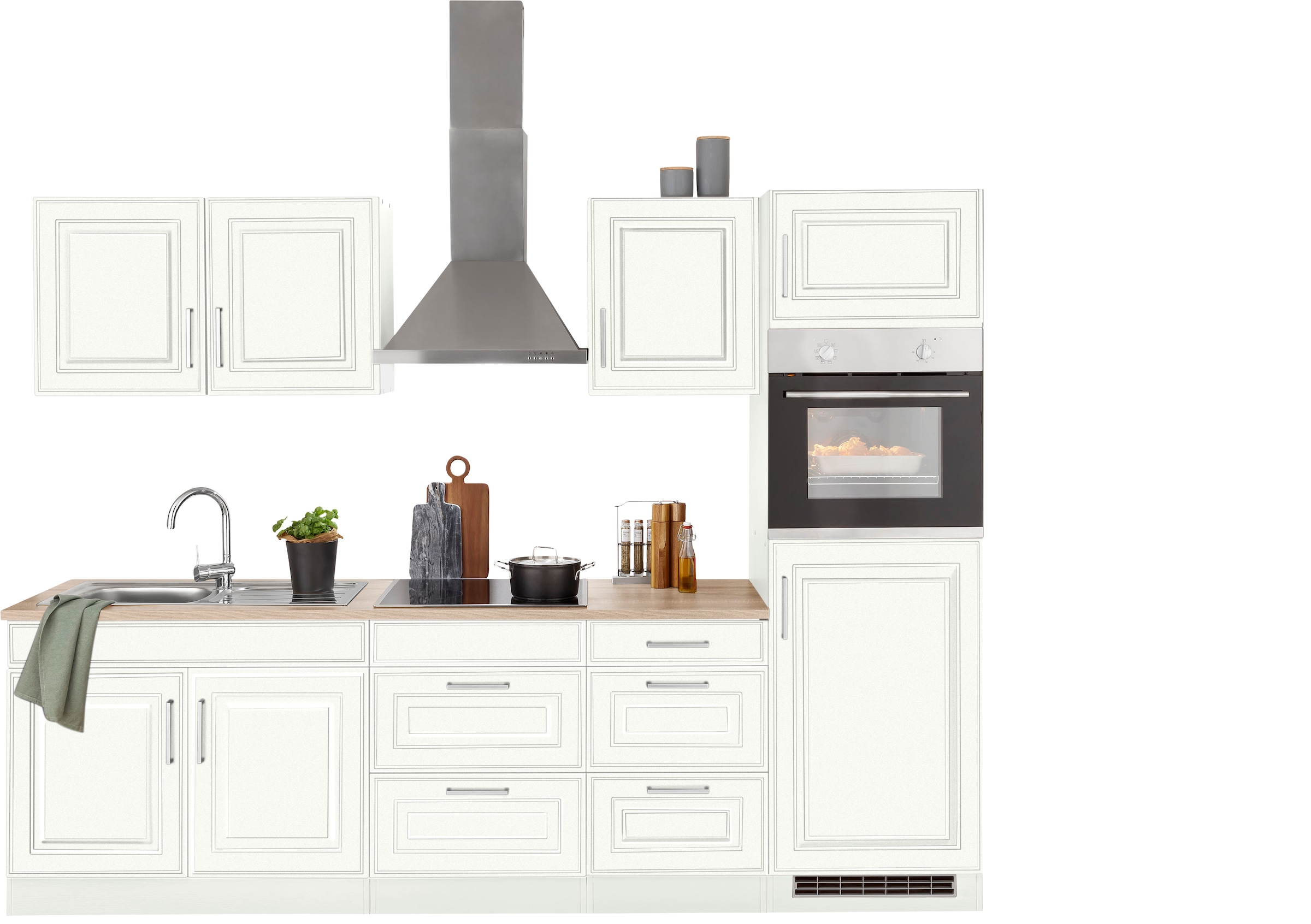 HELD MÖBEL Küchenzeile "Stockholm", Breite 270 cm, mit hochwertigen MDF Fro günstig online kaufen
