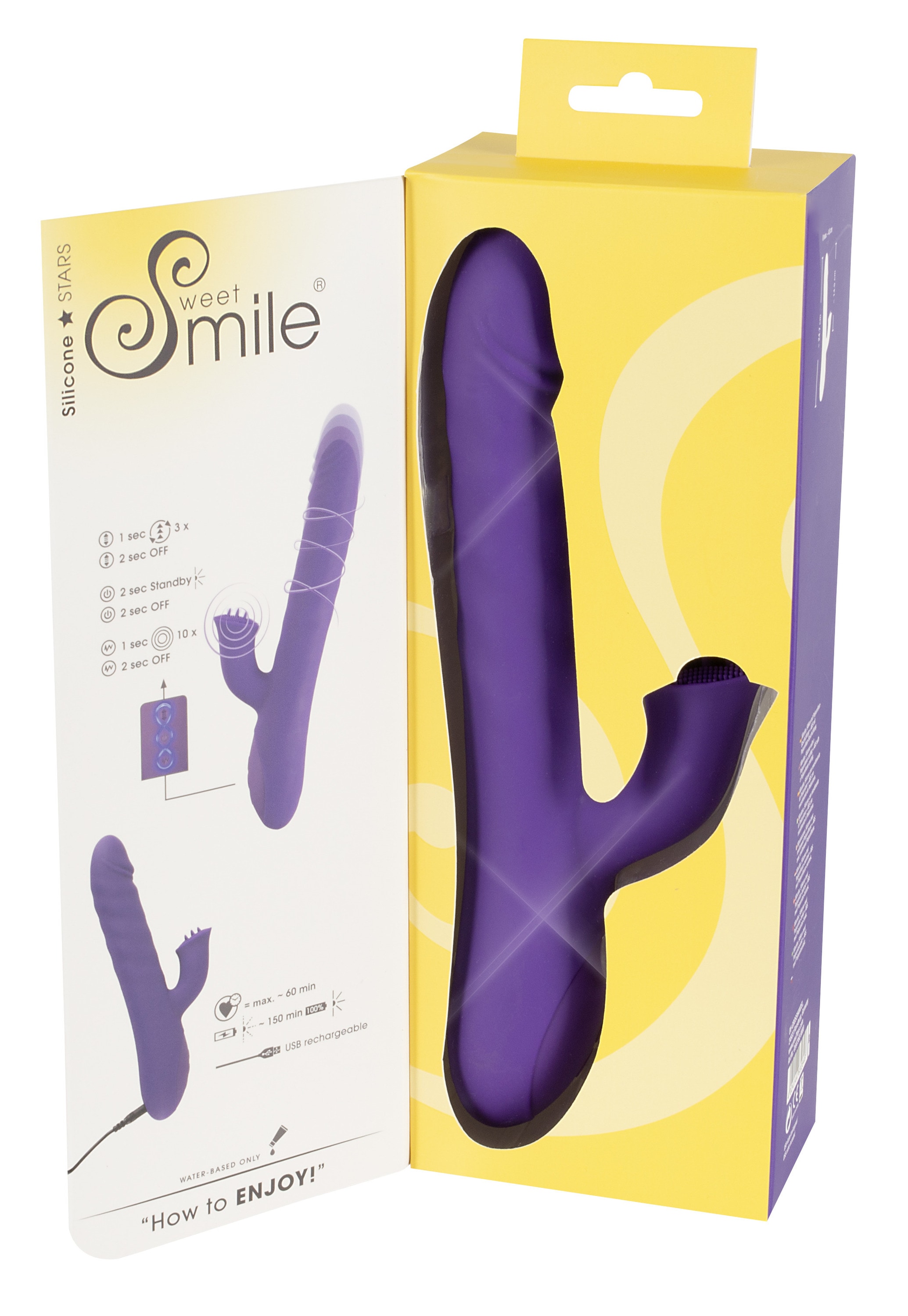 Sweet Smile Vibrator »Stoßvibrator mit Klitorisreizer Thrusting & Rotating Pearl Vibrator«