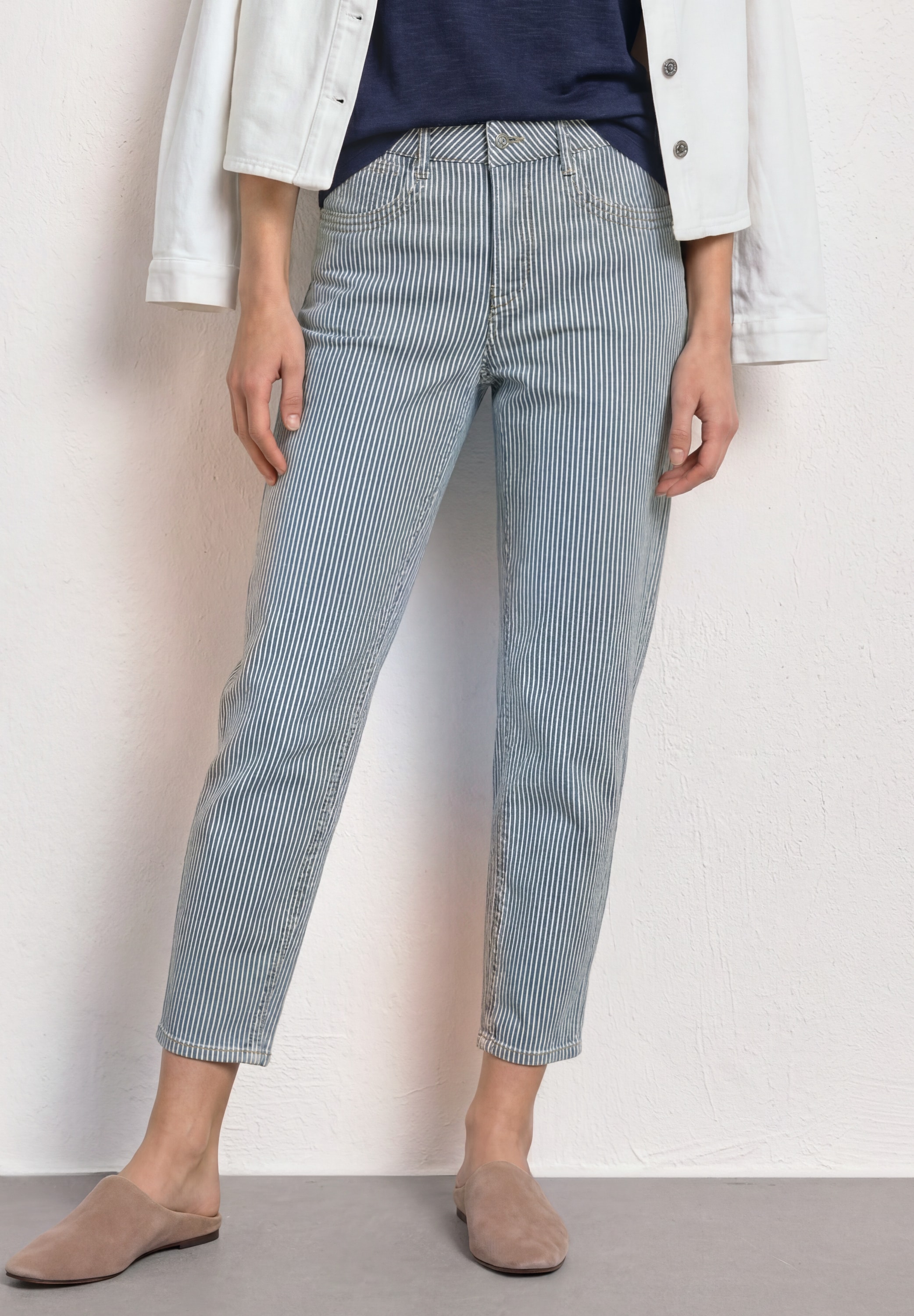 STREET ONE Comfort-fit-Jeans im Streifendesign