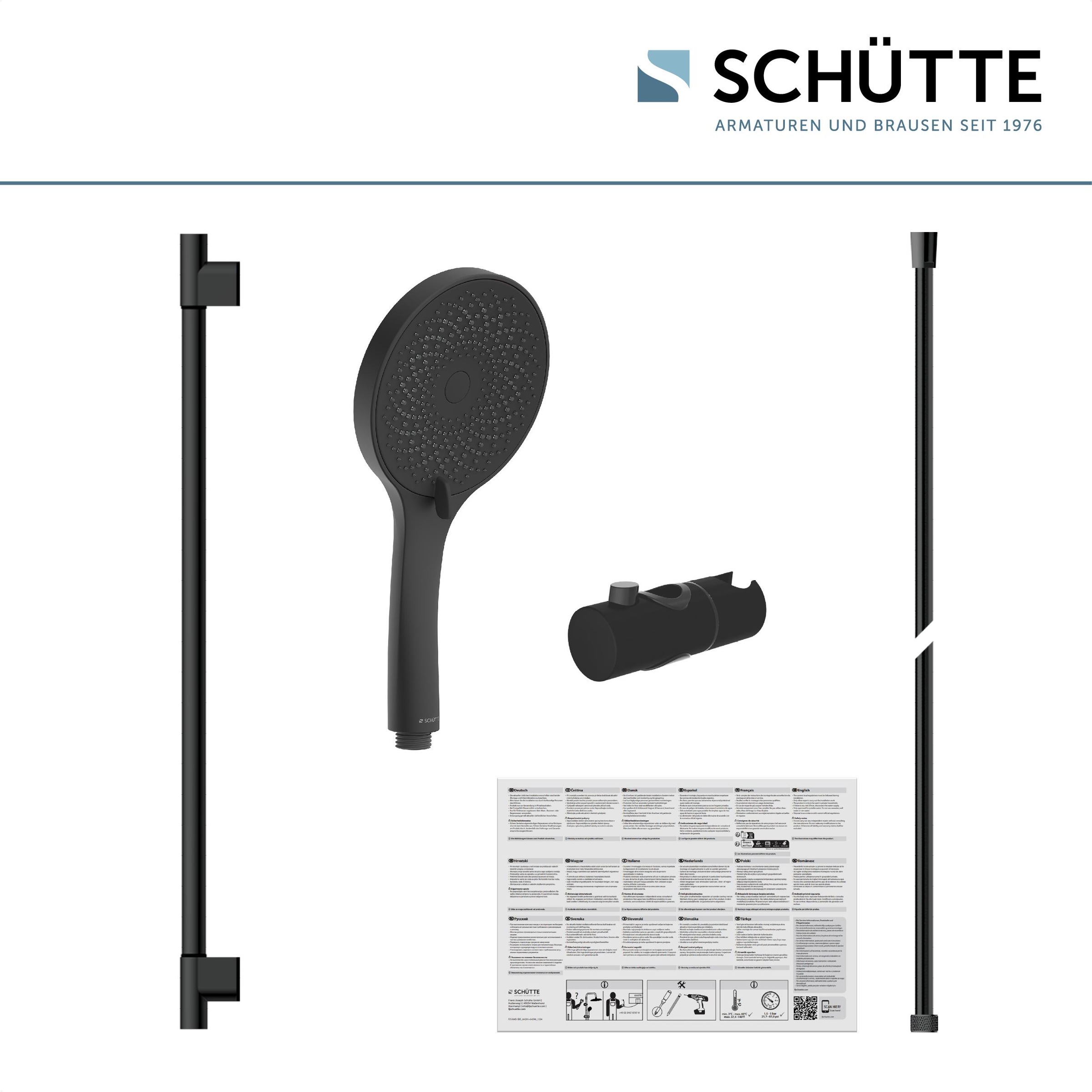 Schütte Stangenbrause-Set »CAPRI«, Duschbrause, 3-fach verstellbar, Antikalk, wassersparend