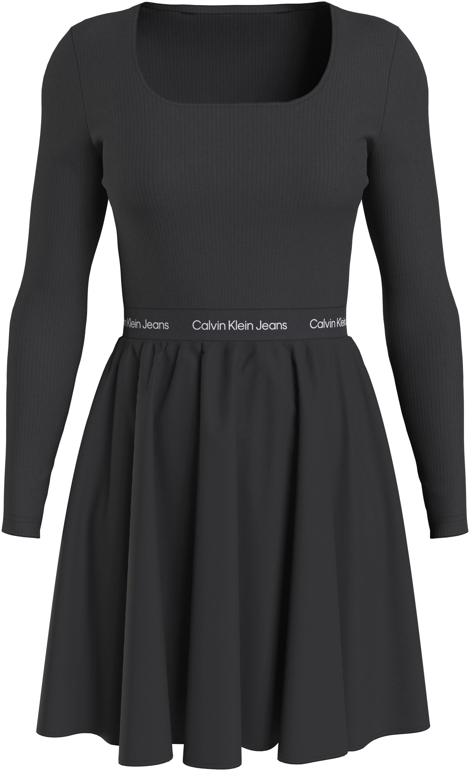 Calvin Klein Jeans Plus Skaterkleid "PLUS LOGO ELASTIC LS DRESS" günstig online kaufen