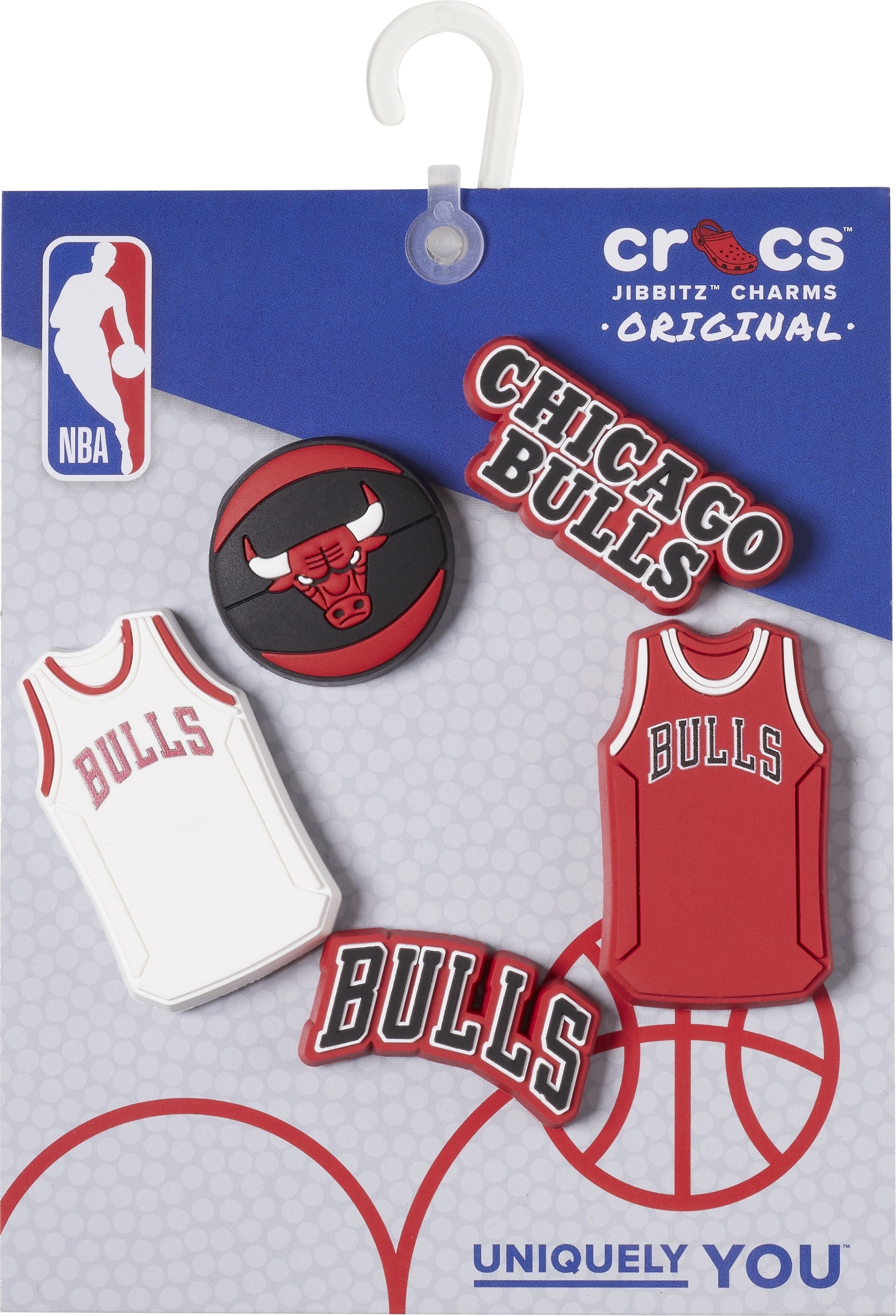 Crocs Schuhanstecker »Jibbitz™ NBA Chicago Bulls«, (Set, 5 tlg., Kein Spielzeug. Nicht für Kinder unter 3 Jahren geeignet)
