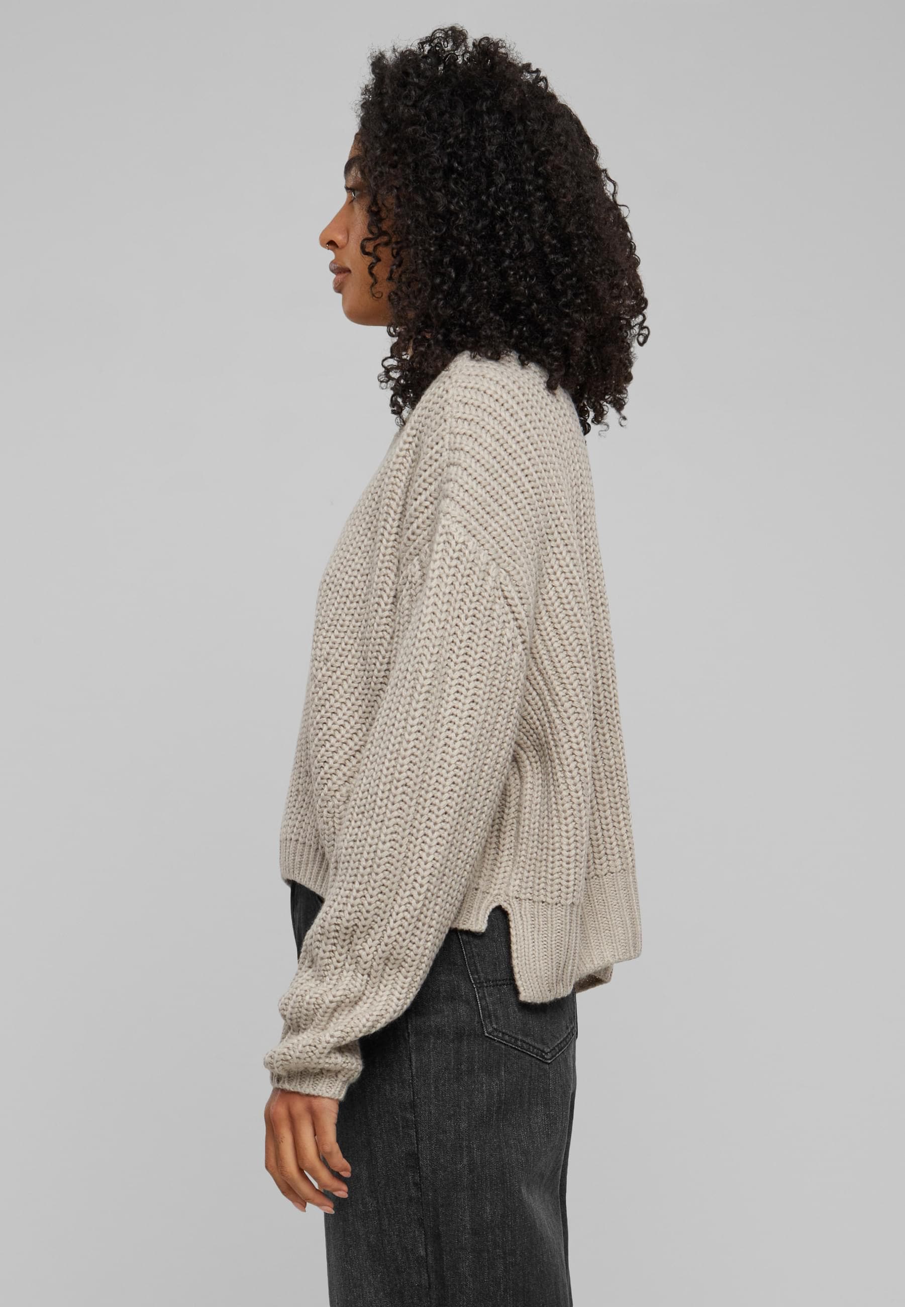 URBAN CLASSICS Rundhalspullover »Urban Classics Damen Ladies Wide Oversize Sweater«, (1 tlg.)
