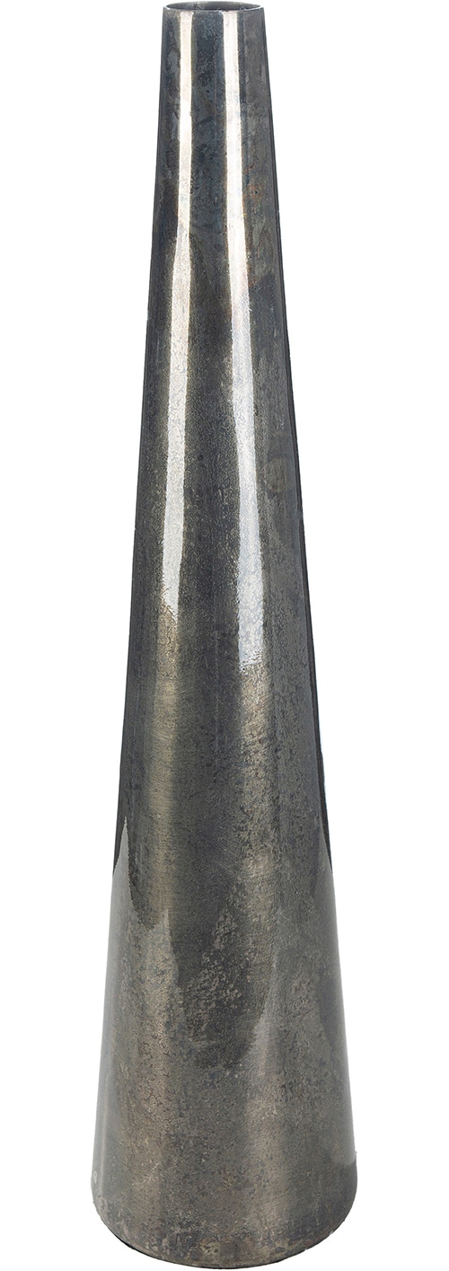 GILDE Bodenvase "Bodenvase konisch Soril anthrazitfarben H. 65 cm" Bodenvase, antikfinish, Blumenvase, modern, stilvoll, Geschenkidee