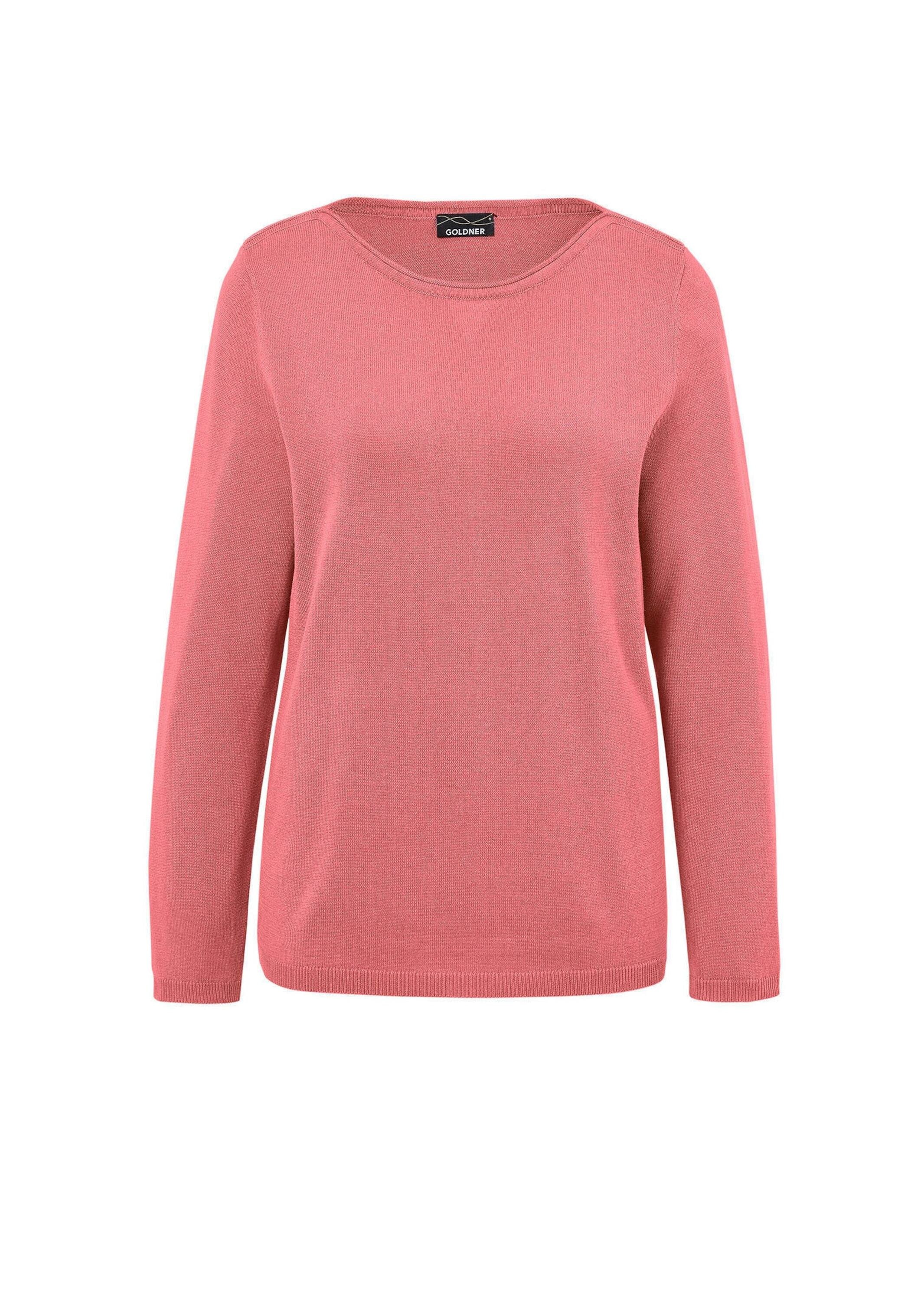 GOLDNER Strickpullover "Kurzgröße Pullover mit U-Boot-Ausschnitt aus Baumwoll-Viskose-Mix" keine/nicht relevant
