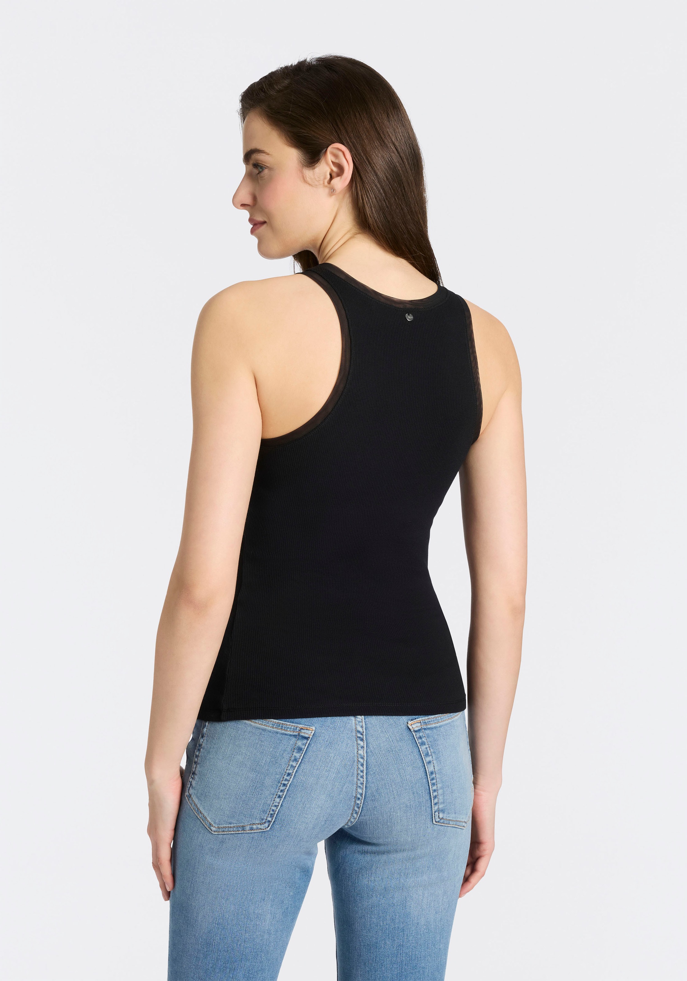 BOSS ORANGE Ripptanktop "Eplie Premium Damenmode" mit Mesh-Details günstig online kaufen