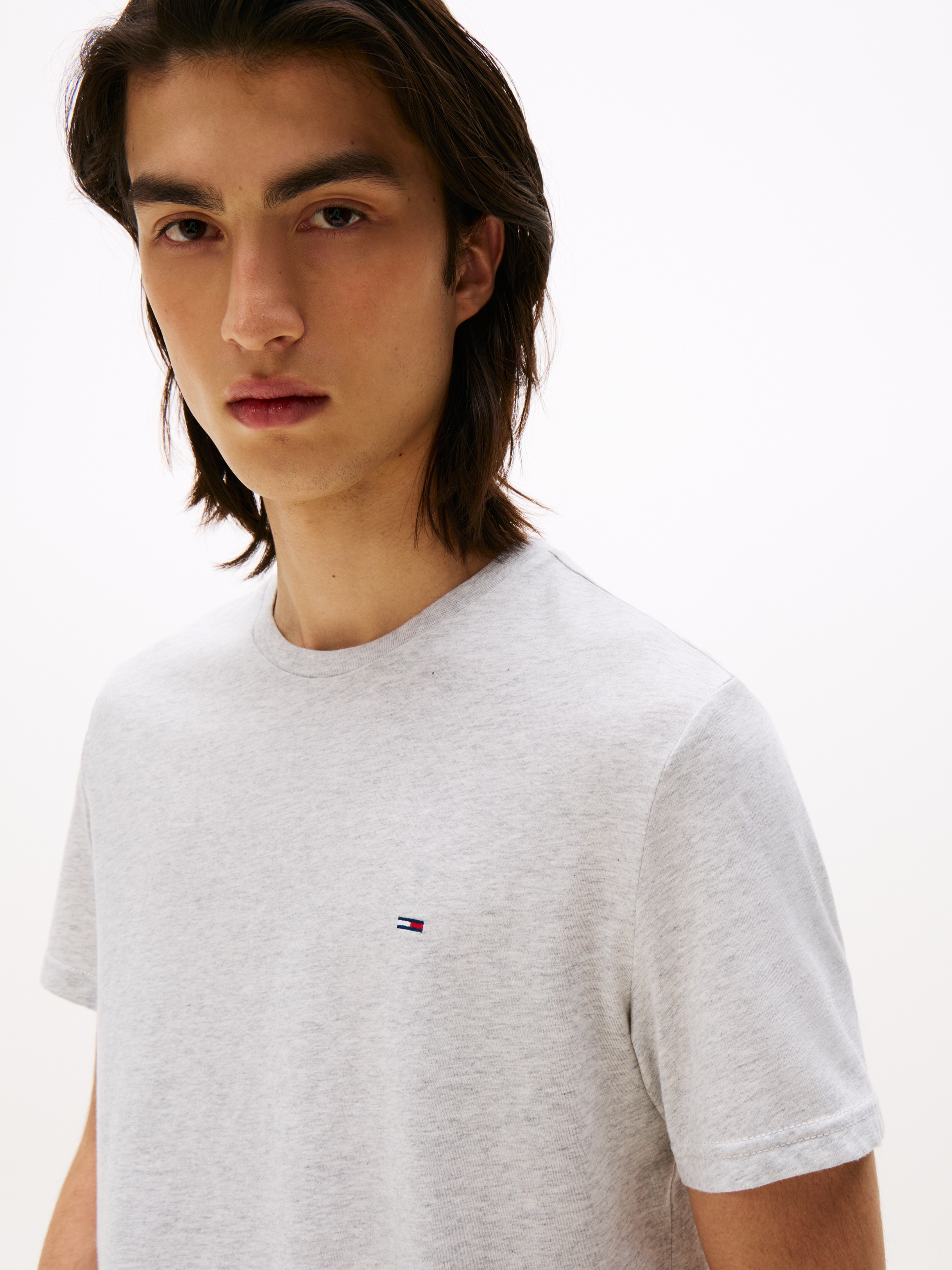 Tommy Jeans T-Shirt »TJM XSLIM JASPE HTR TEE EXT«, Mit Rundhalsausschnitt