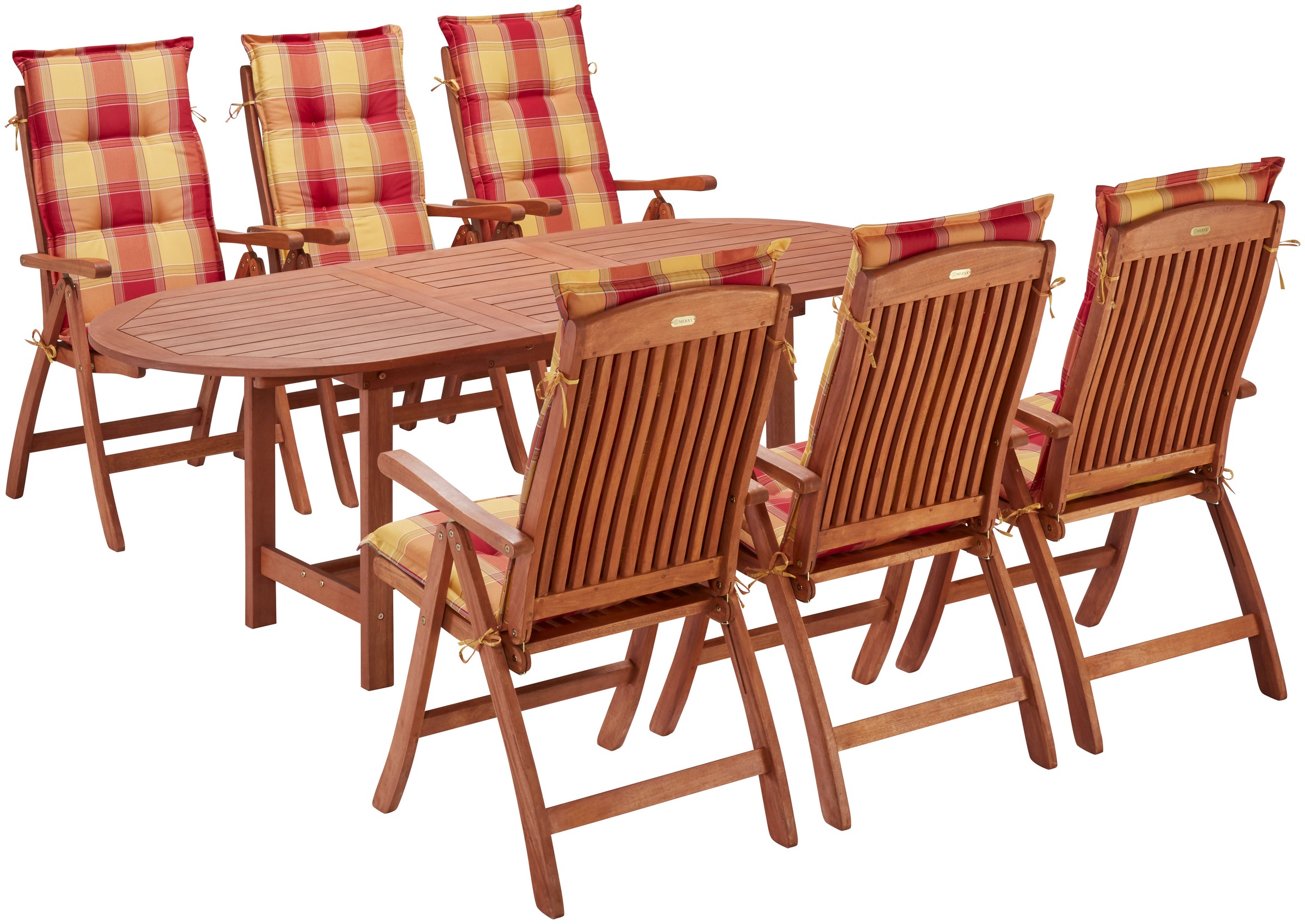 MERXX Garten-Essgruppe "Maracaibo" 6xKlappsessel, inkl. Auflagen, 1x Auszie günstig online kaufen