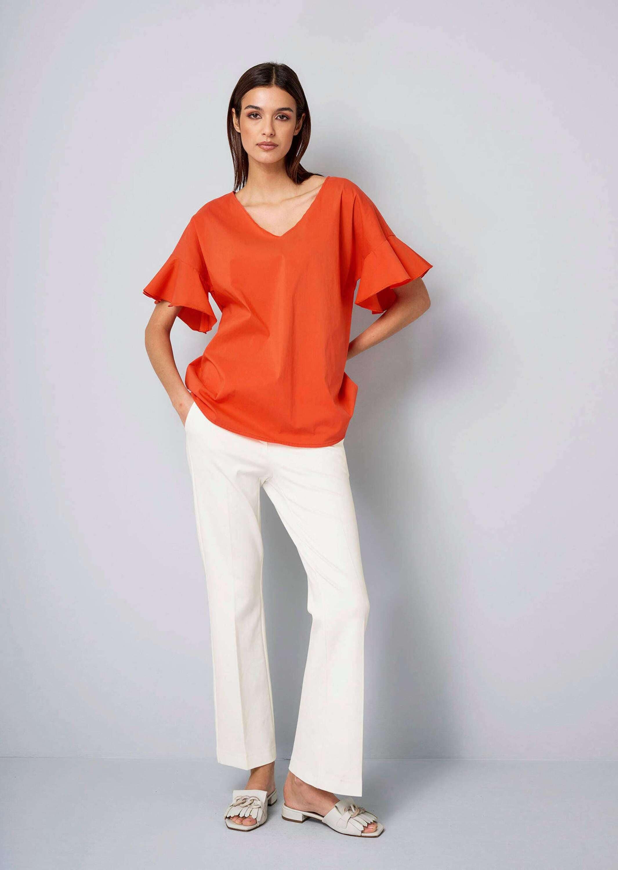 Alba Moda Kurzarmbluse »Bluse Bluse mit V-Ausschnitt«