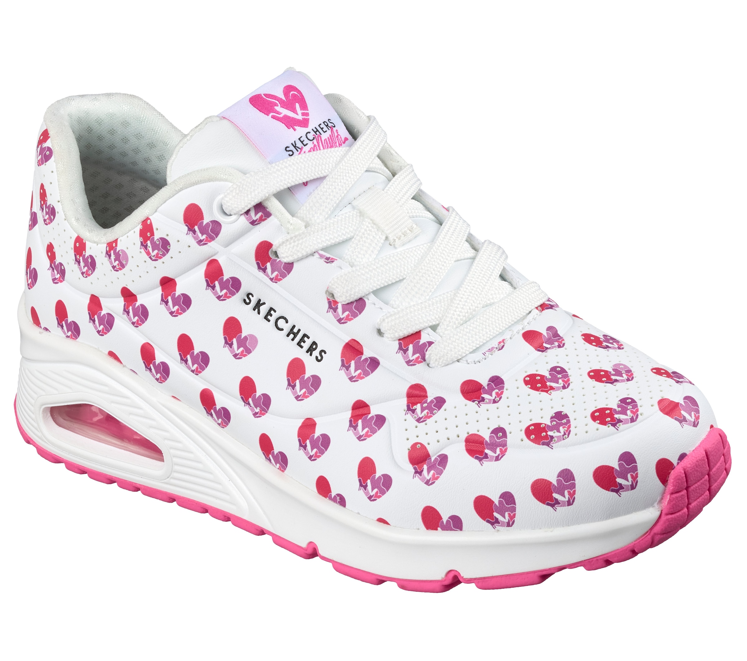 Skechers Sneaker »UNO-LIVE COLORFULLY«  Freizeitsneaker, Schnürschuh mit allover Herzen-Print