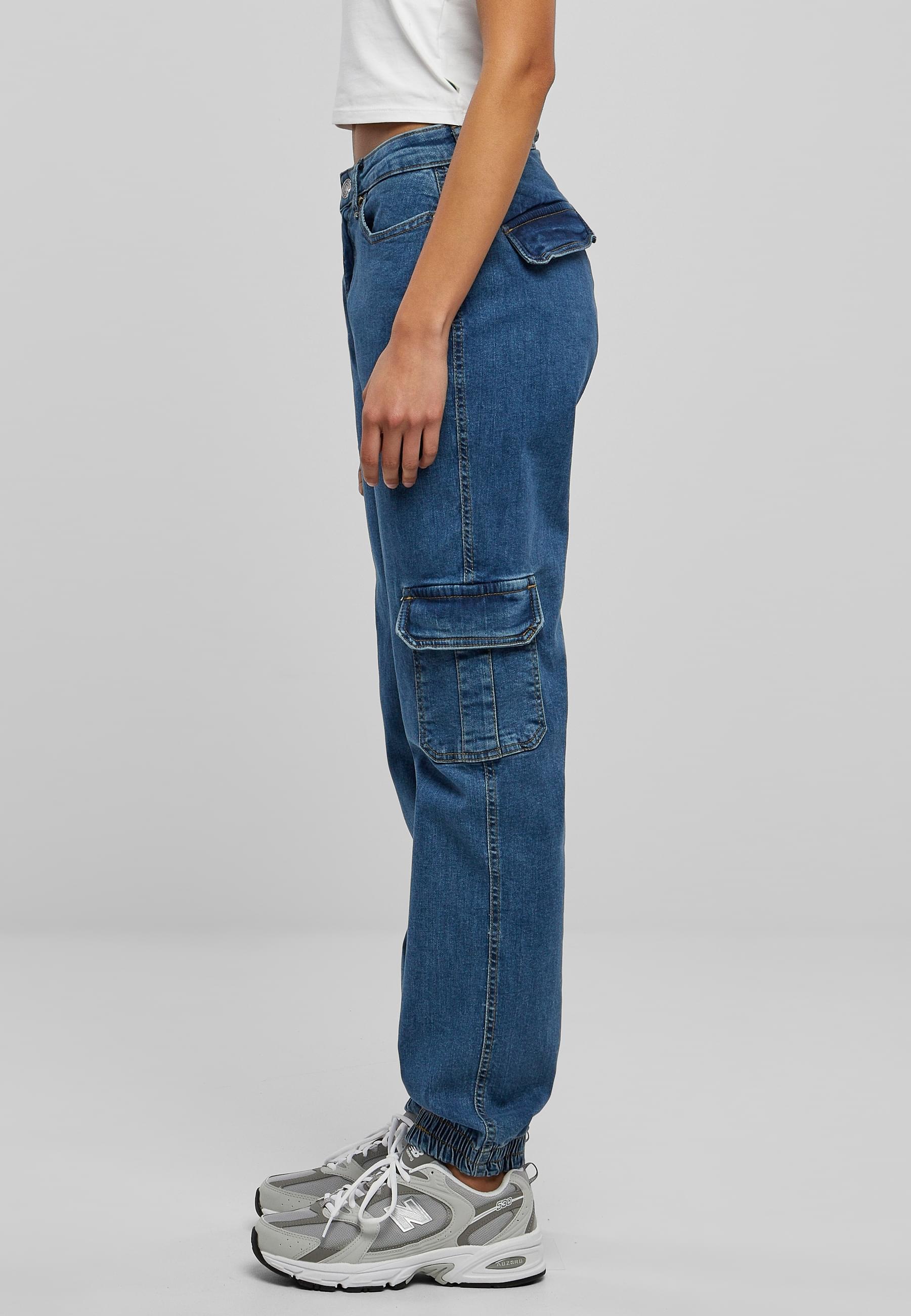 URBAN CLASSICS Stoffhose »Urban Classics Damen Ladies Organic Stretch Denim Cargo Pants«, (1 tlg.)