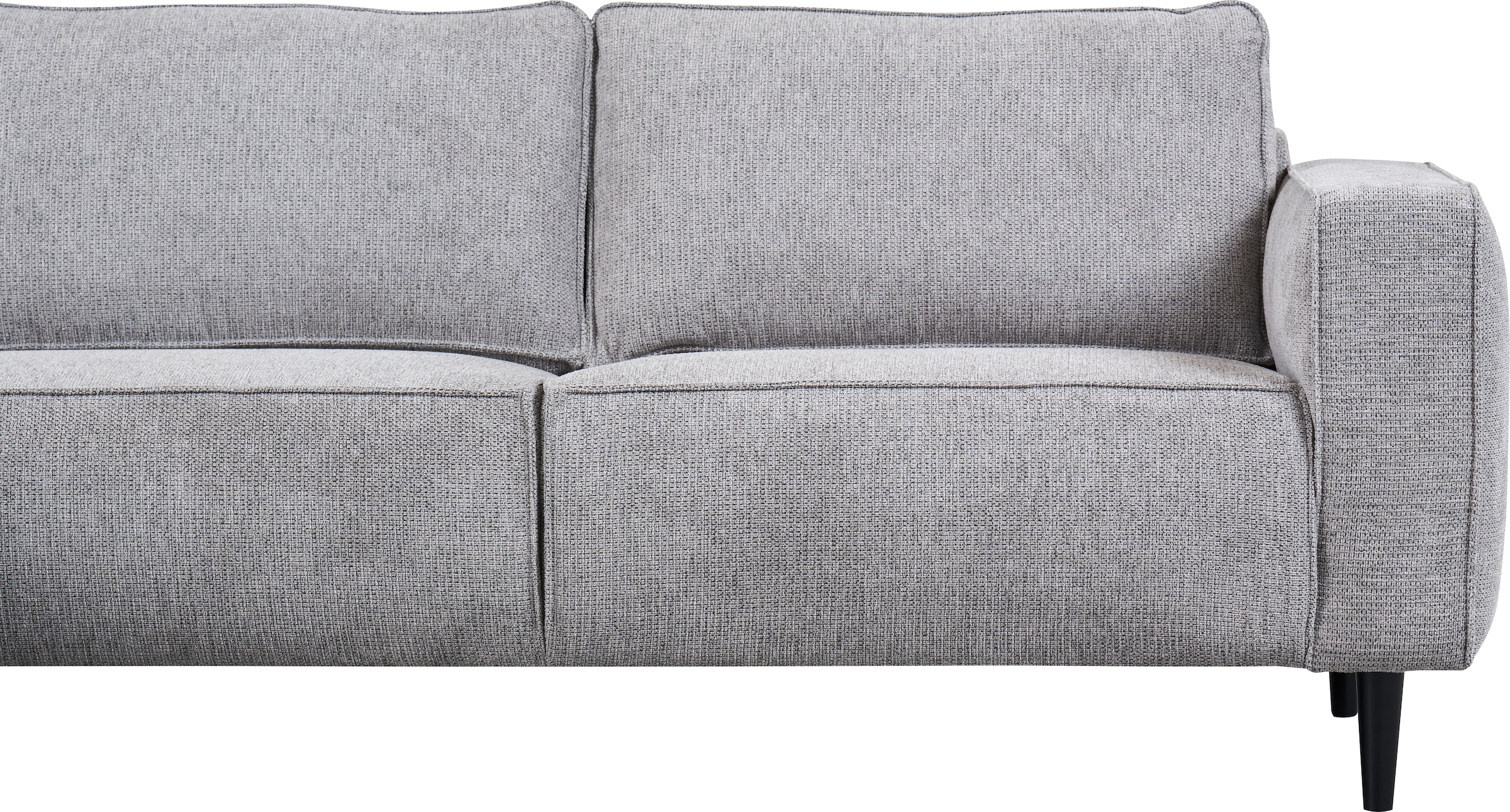 Places of Style Ecksofa »Fumone, Lederoptik oder Soft-Touch Chenille«, Breite 260, mit schwarzen Massivholzfüßen