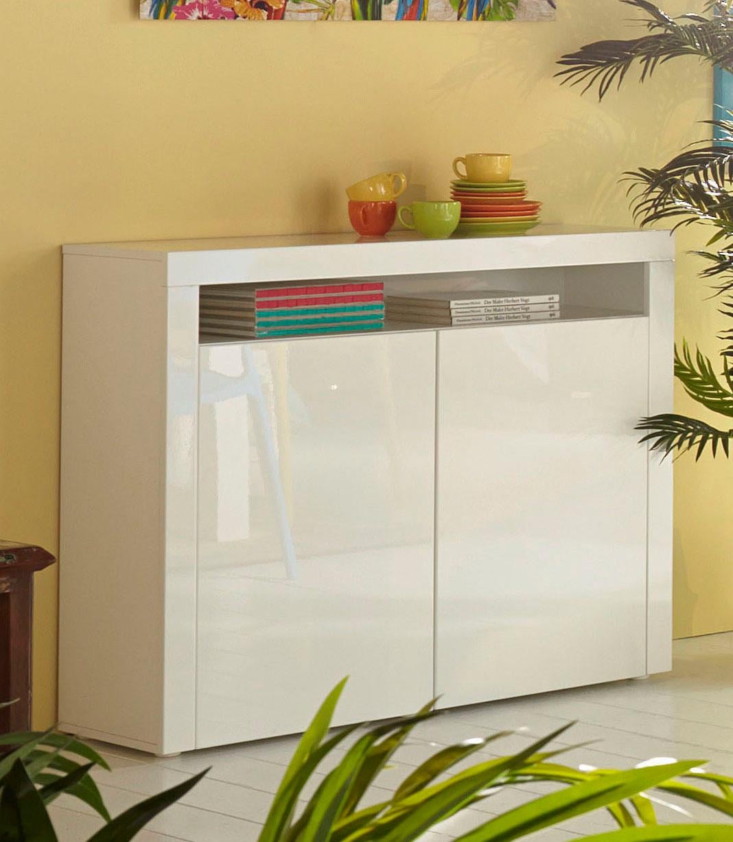 borchardt Möbel Highboard "Santa Fé, Kommode mit moderner Rahmenoptik, Breite 107 cm" Push-to-open-Funktion, 2 Türen, 2 höhenverstellbare Böden