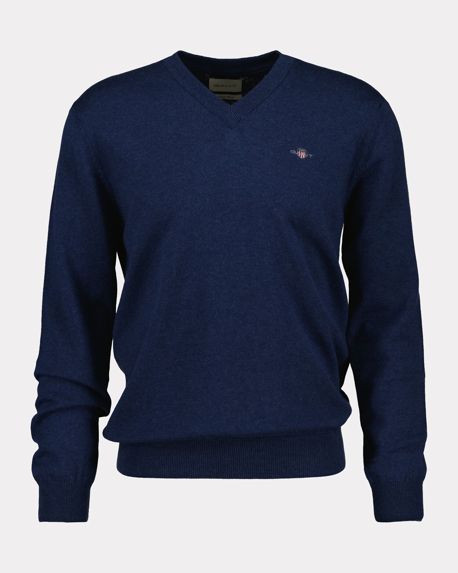 Thumbnail - Gant V-Ausschnitt-Pullover "COTTON/WOOL" normale Passform, Strickpullover