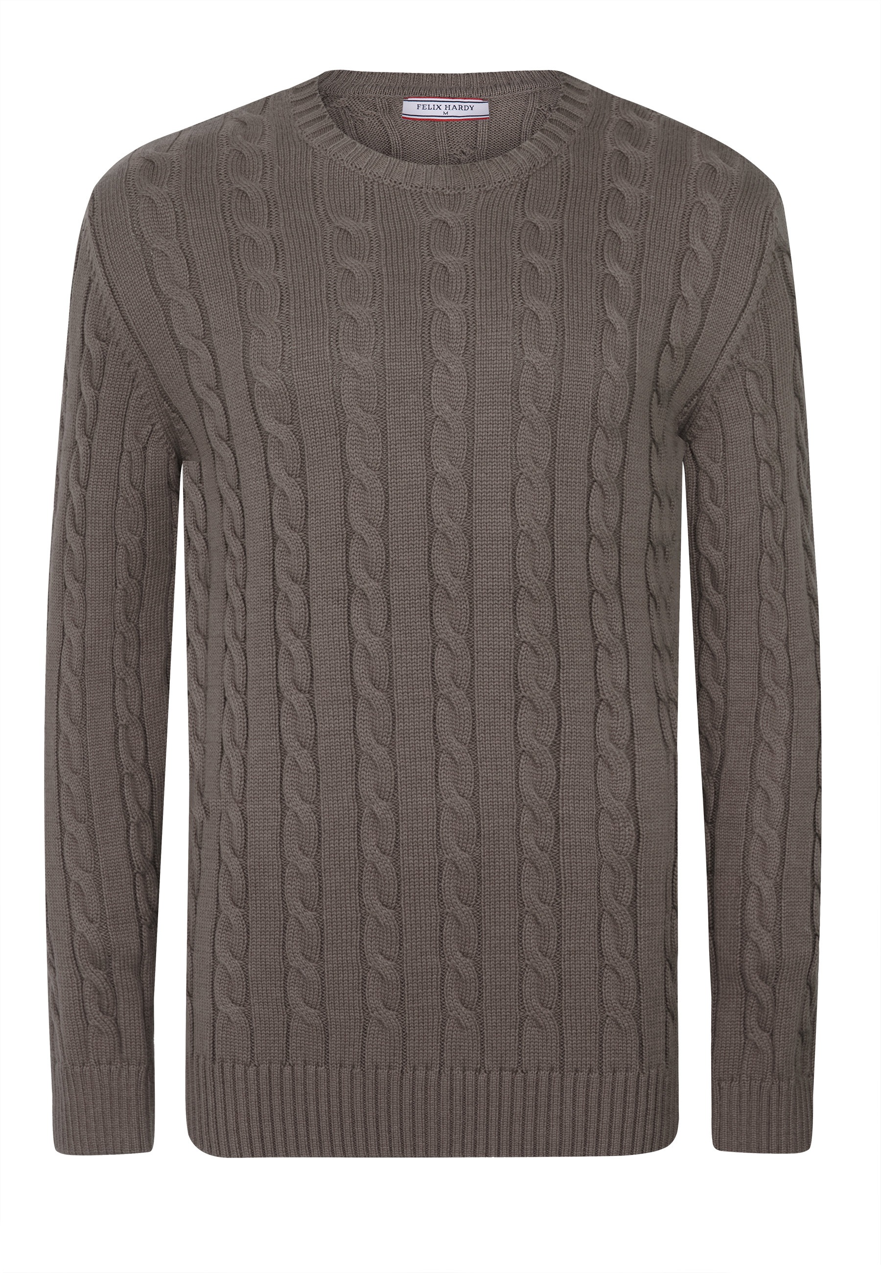 Felix Hardy Rundhalspullover »Pullover mit Rundhalsausschnitt aus Kabelstrick«
