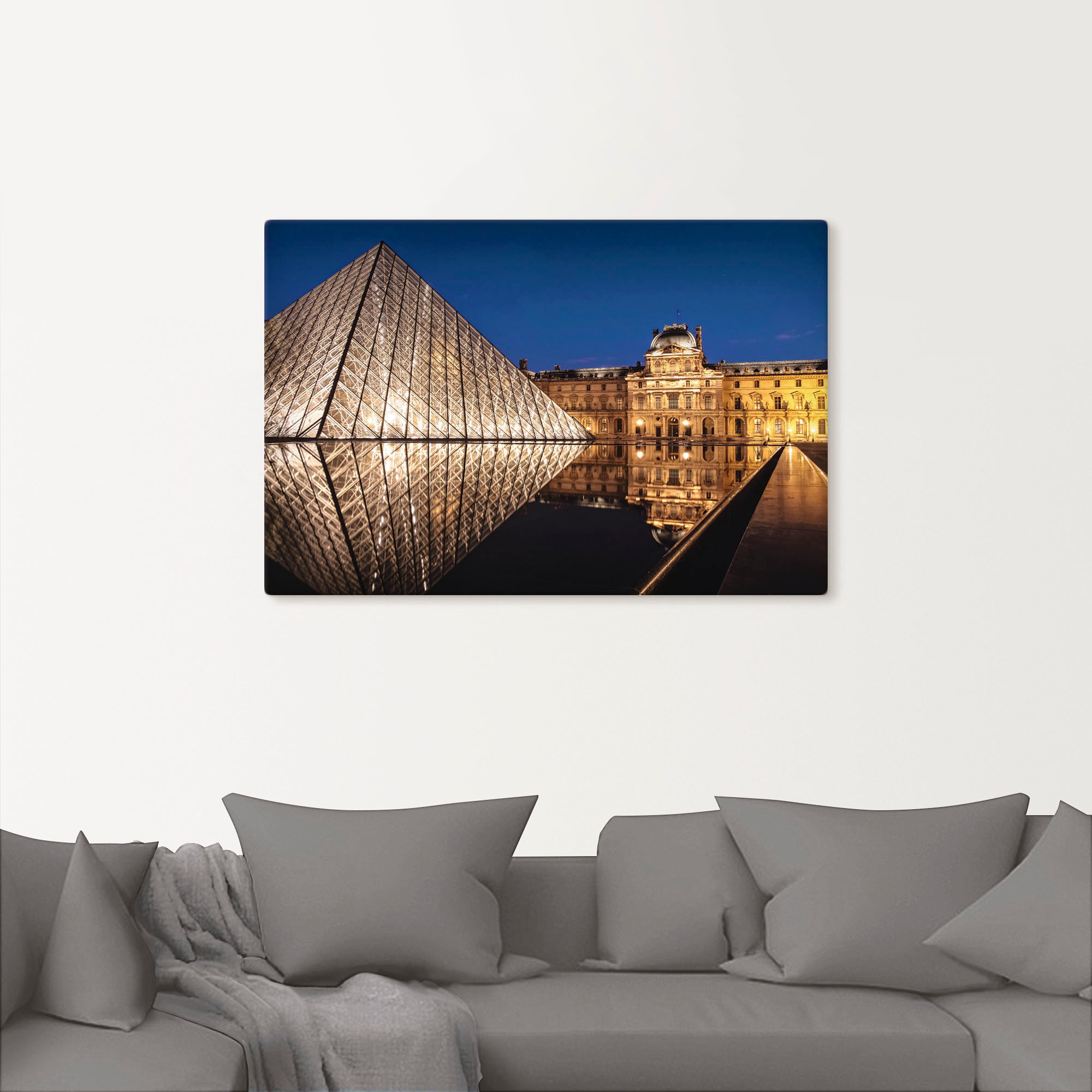 Artland Alu-Dibond-Druck »Glaspyramide Musée du Louvre, Paris«, Gebäude, (1 St.), für Innen- und Außenbereich geeignet, Outdoorbild