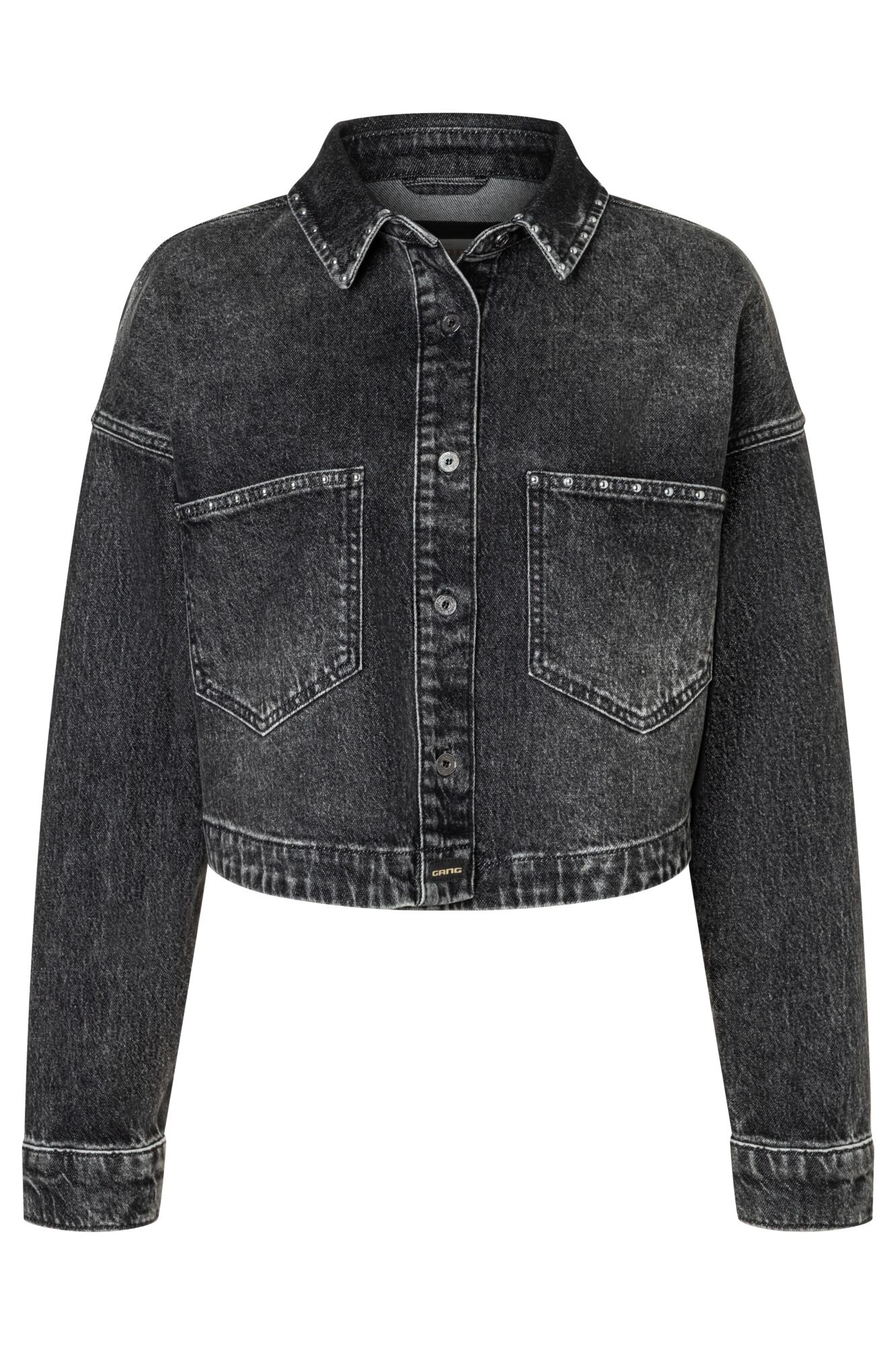 GANG Jeansjacke »94LUNA CROPPED« ohne Kapuze mit Hemdkragen