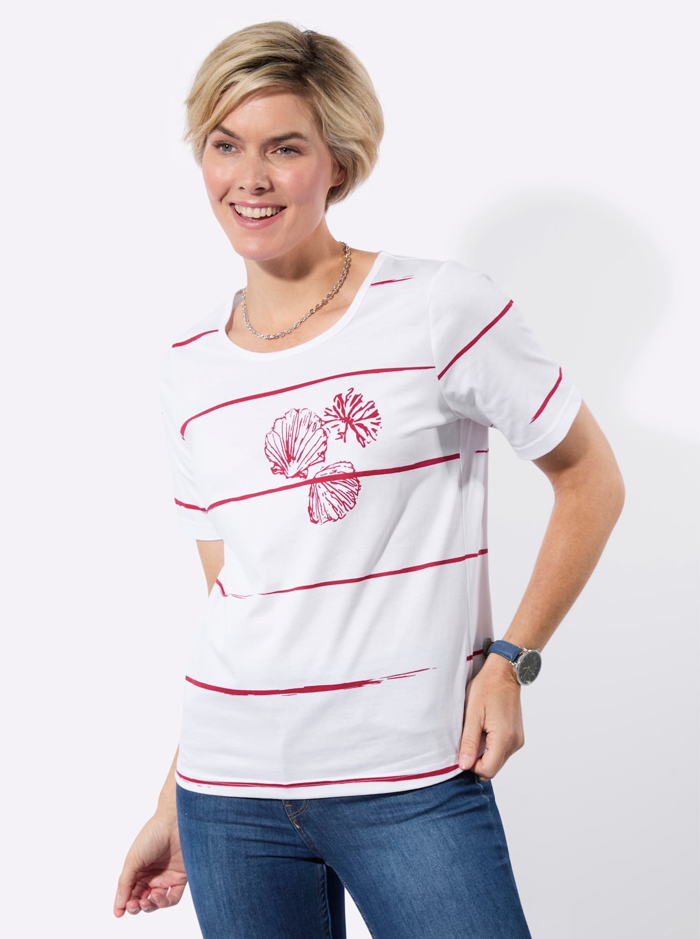 Classic Basics Rundhalsshirt "Halbarmshirt" 1 tlg.