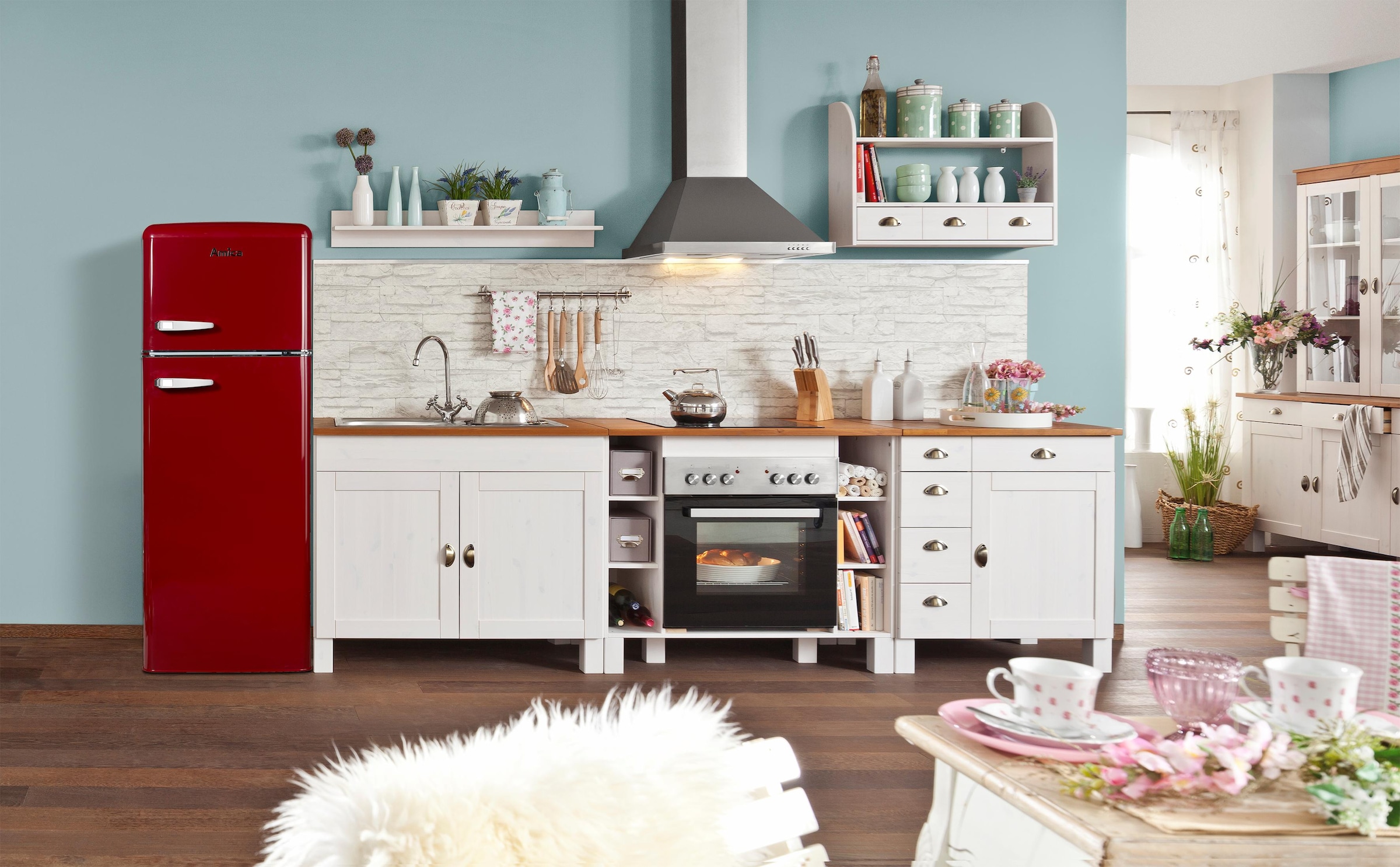 Amica Kühl-/Gefrierkombination »KGC1563 R« 144 cm hoch 55 cm breit