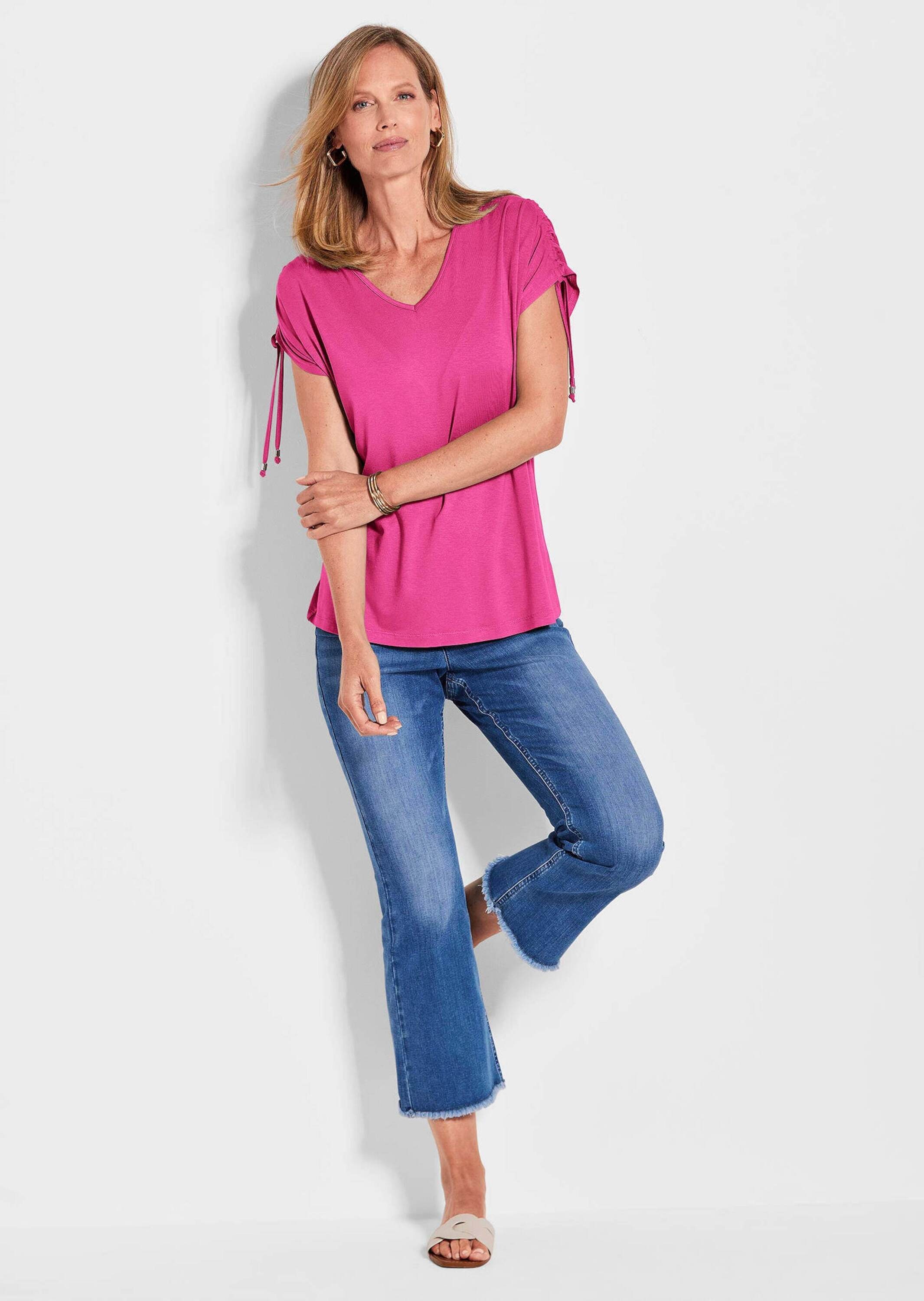 GOLDNER Kurzarmshirt "Kurzarm Viskose-Oberteil" strechbequeme Viskosejersey günstig online kaufen