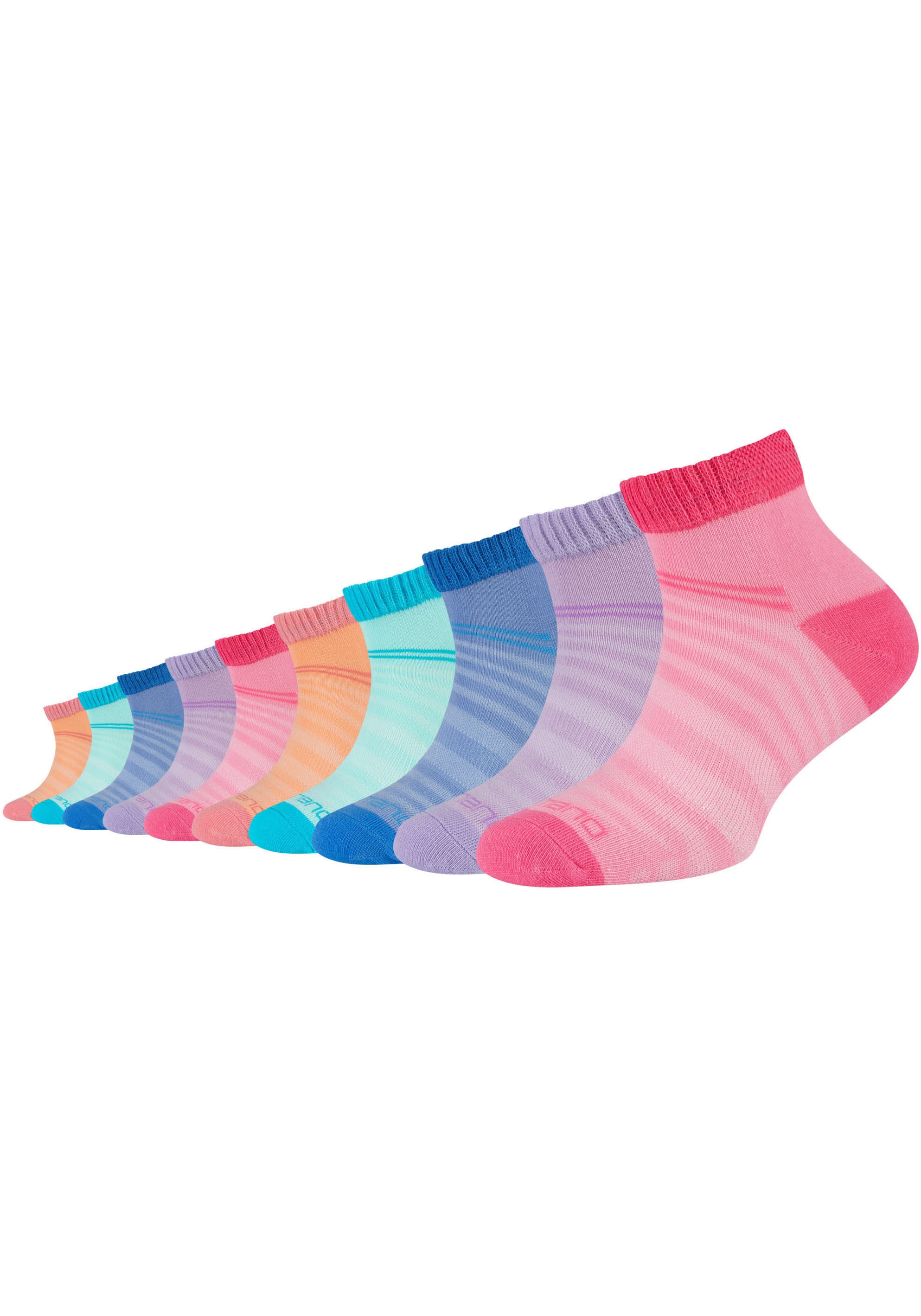 CAMANO Mädchen Sneakersocken "mesh ventilation", Gr. 27, pink, Baumwollmischung, gestreift, Socken, Mesh-Belüftung für perfektes Fußklima bei jeder