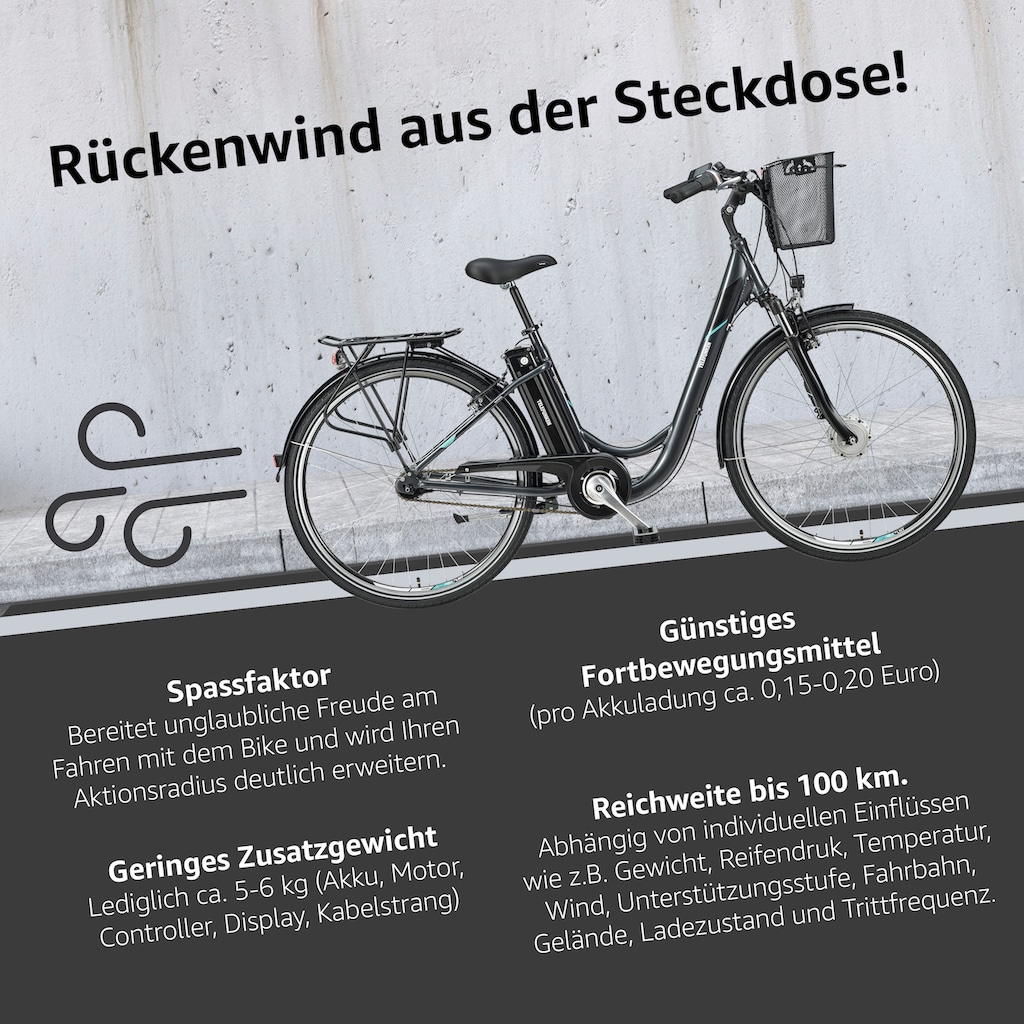 Telefunken E-Bike »Multitalent RC840«, 7 Gang, Shimano, Nexus, Frontmotor 250 W, mit Fahrradkorb