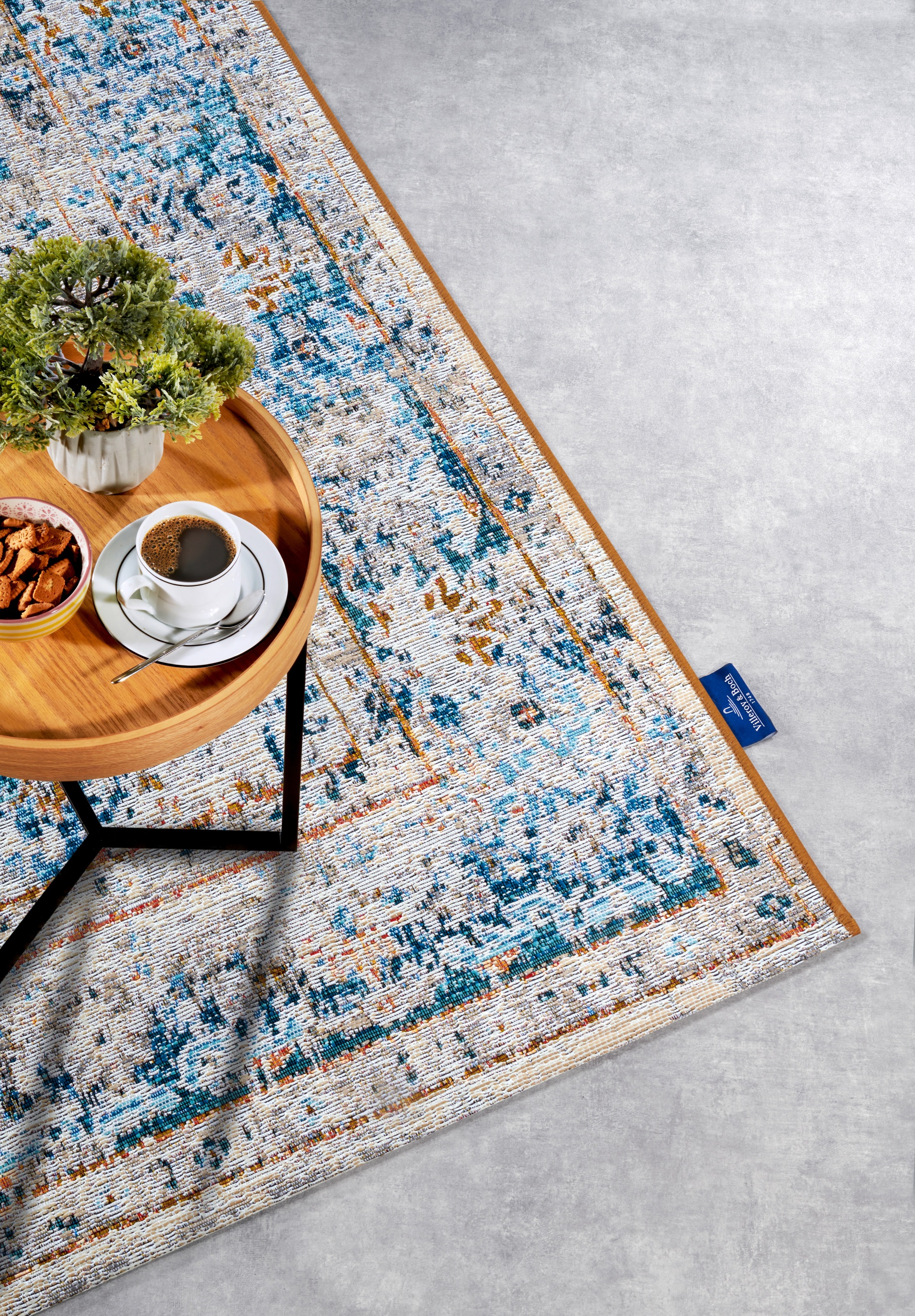 Villeroy & Boch Outdoorteppich »Rene«, rechteckig, 3 mm Höhe, Outdoor, Flachgewebe, wetterfest, Balkon, Garten, Klassisch, Terrasse