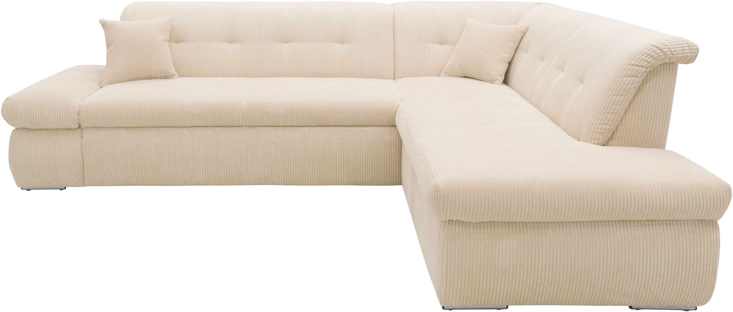 DOMO collection Ecksofa »Moric L-Form«, wahlweise mit Bettfunktion und Armlehnenverstellung, auch in Cord