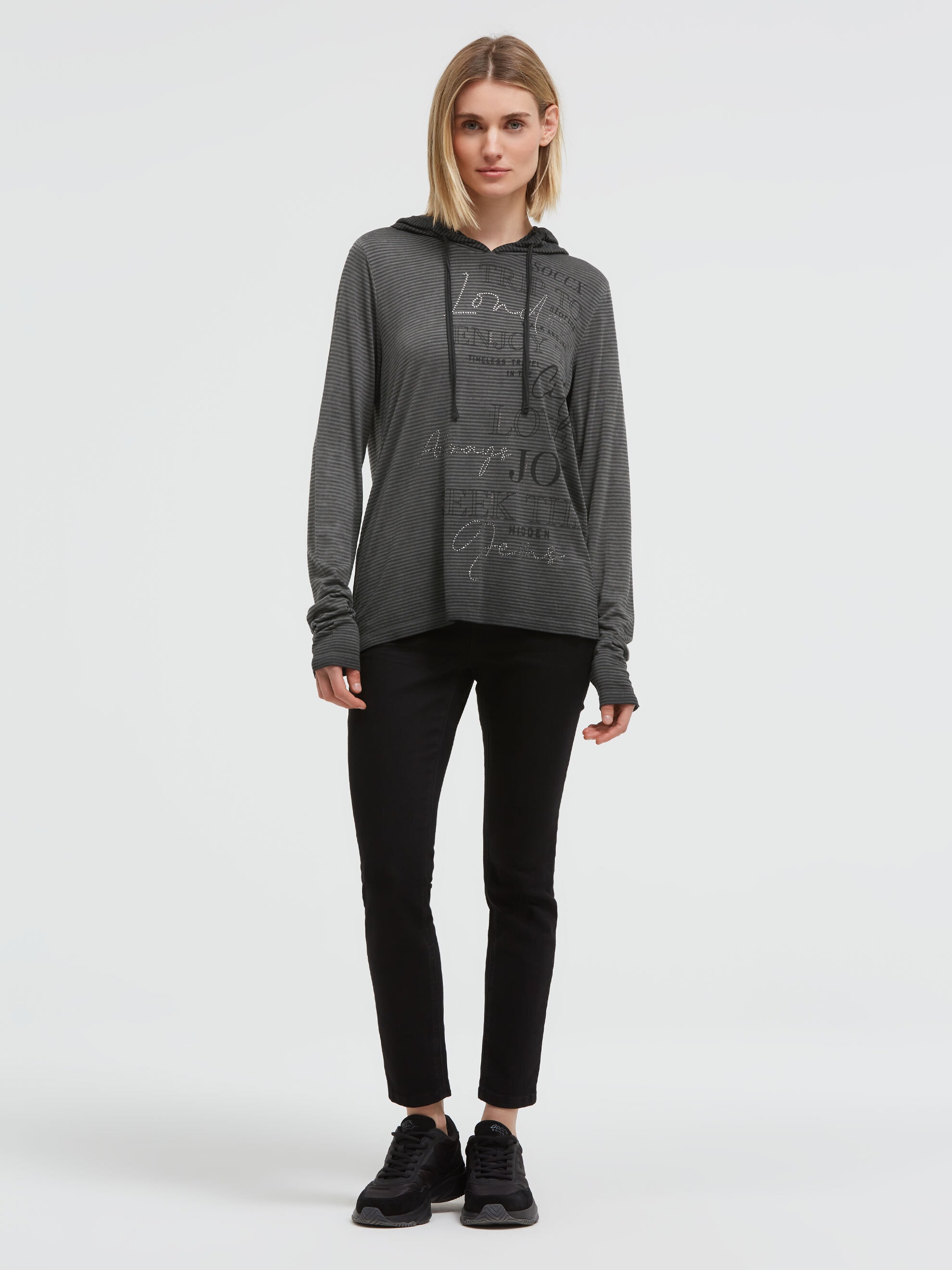 SOCCX Langarmshirt mit Glitzersteinchen