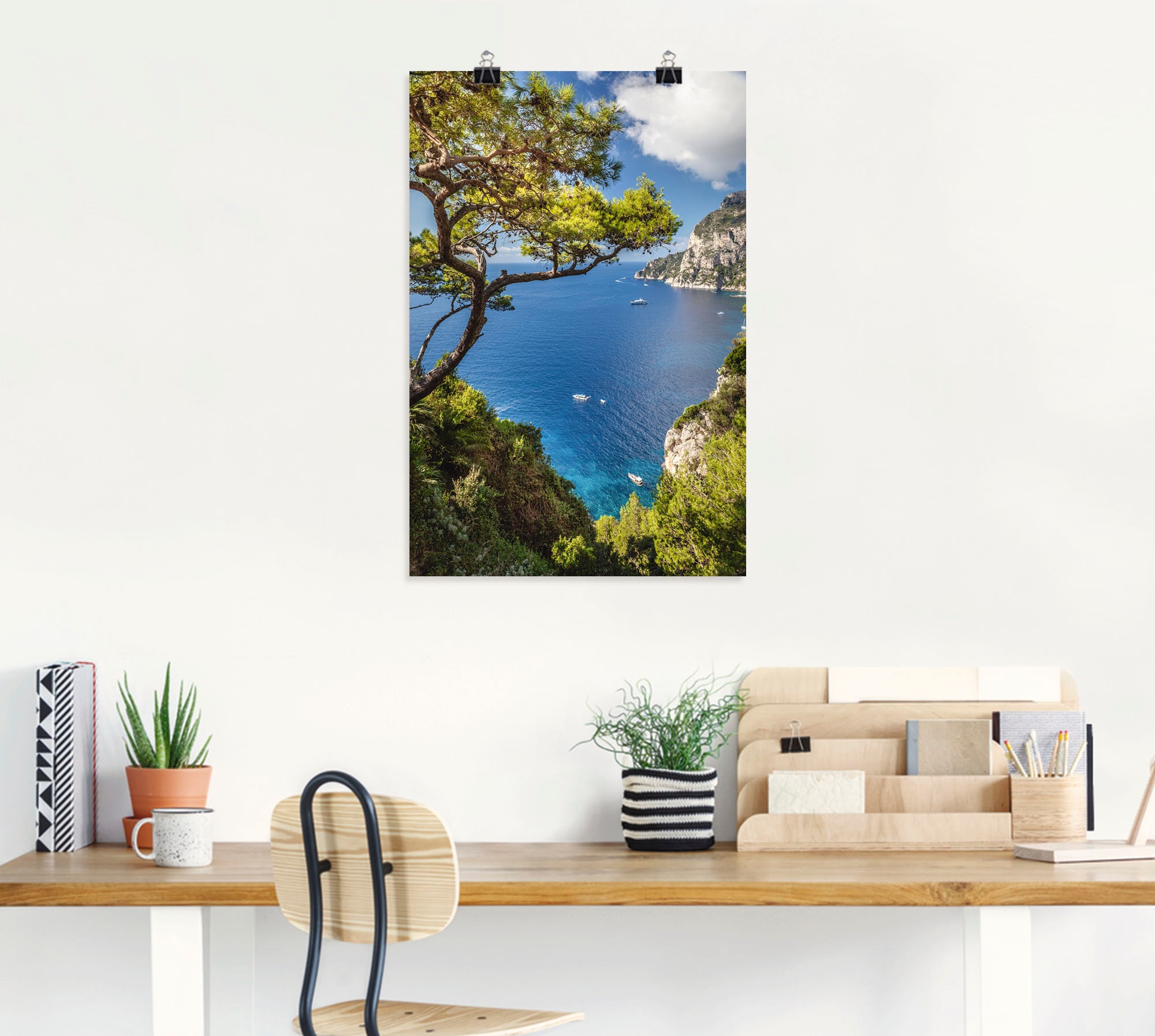 Artland Wandbild »Punta de Masullo, Insel Capri, Italien«, Meer Bilder, (1 St.), als Alubild, Outdoorbild, Leinwandbild, Poster, Wandaufkleber