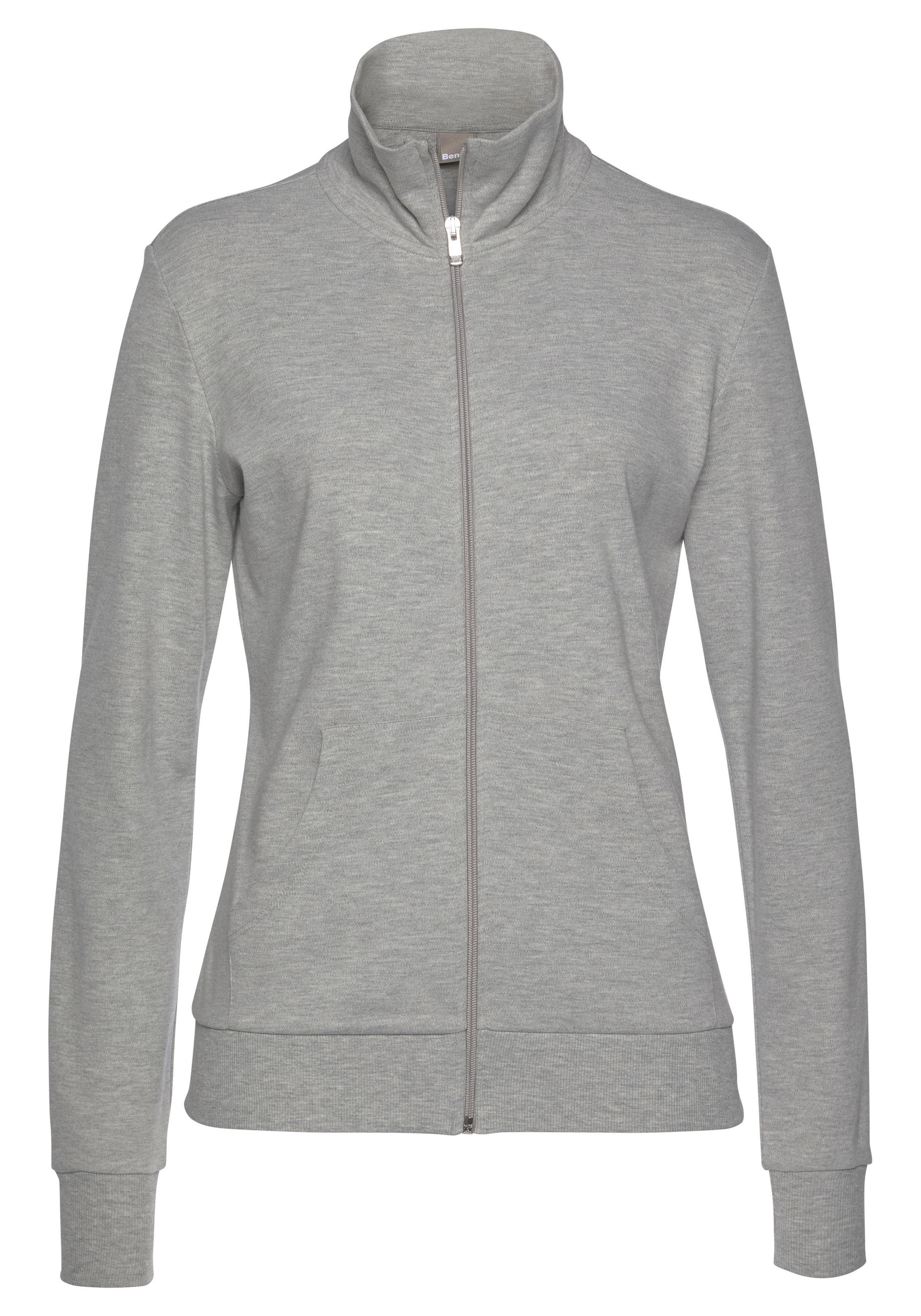 Bench. Loungewear Sweatjacke, mit glänzender Logostickerei am Stehkragen, Loungeanzug