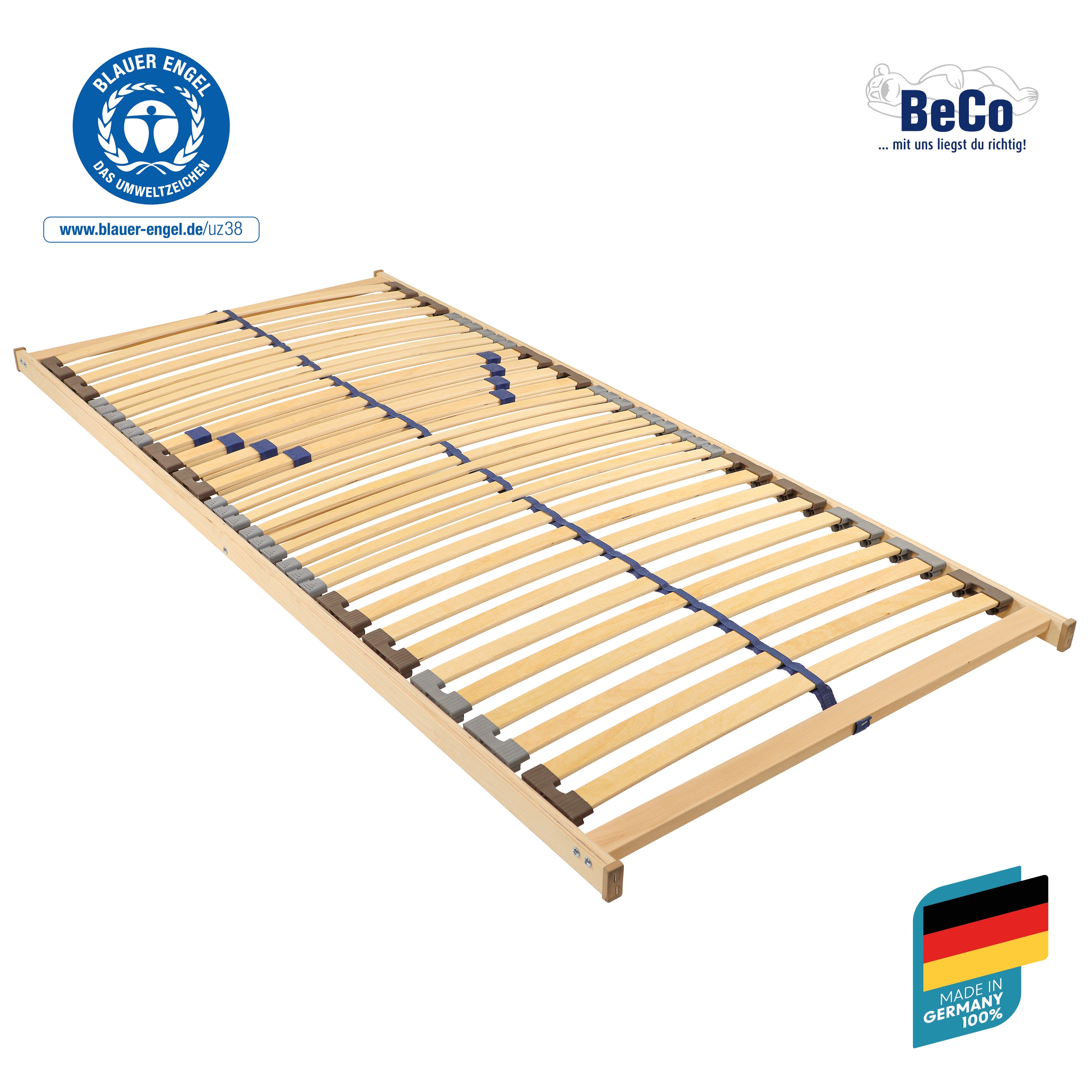 Lattenrost BECO, B:90cm H:5cm L:190cmweiß, neutral, Lattenroste, "Blue Line NV", ausgezeichnet mit dem Blauen Engel