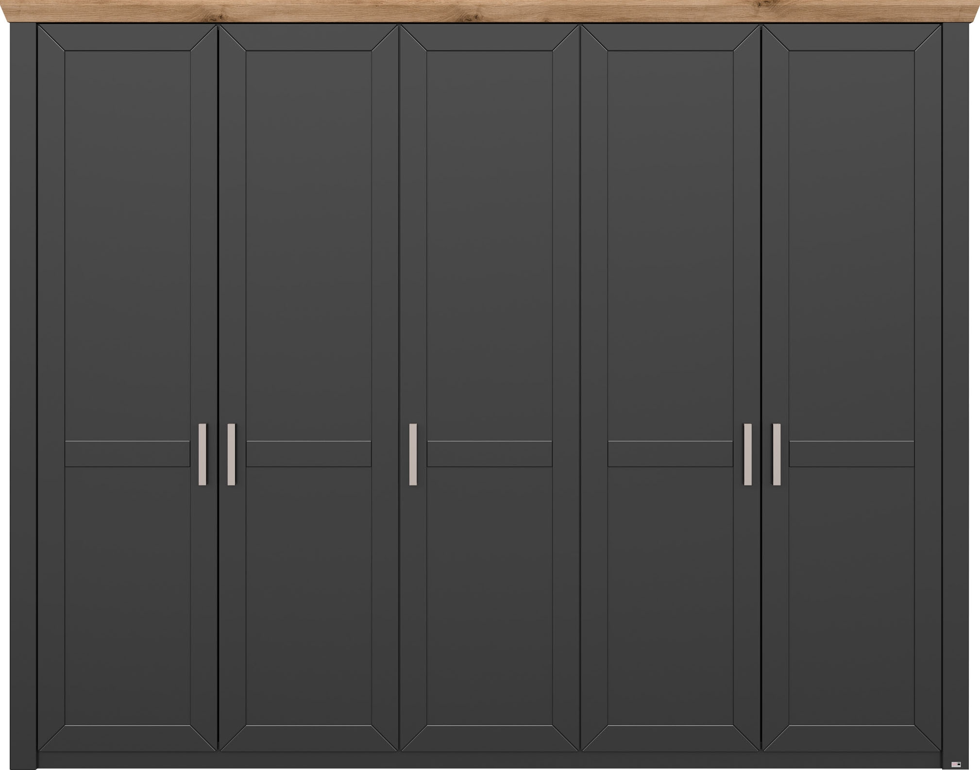 set one by Musterring Kleiderschrank »York Schlafen«, (1 St.), mit Holztüren und Kranz in Eiche, versch. Breiten, Höhe 207 x T60cm