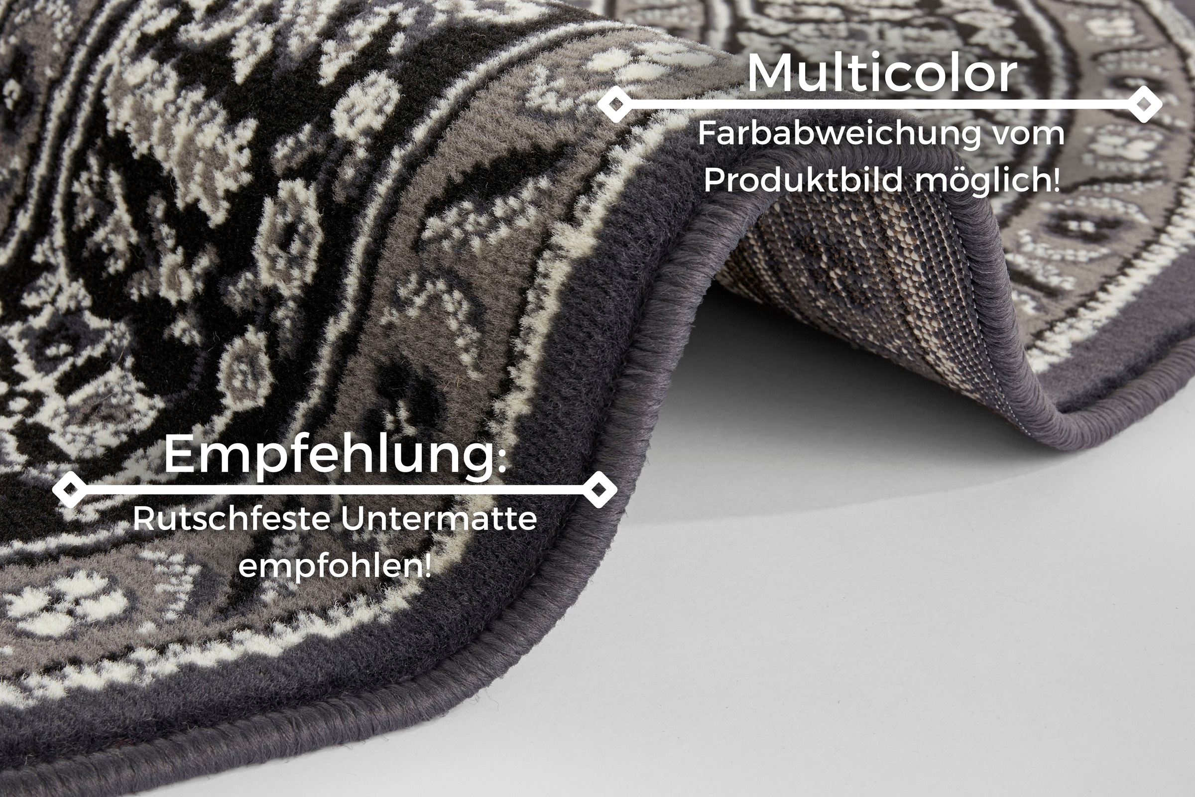 NOURISTAN Teppich »Skazar Isfahan«, rund, 9 mm Höhe, Kurzflor, Orient, Teppich, Vintage, Esszimmer, Wohnzimmer, Flur