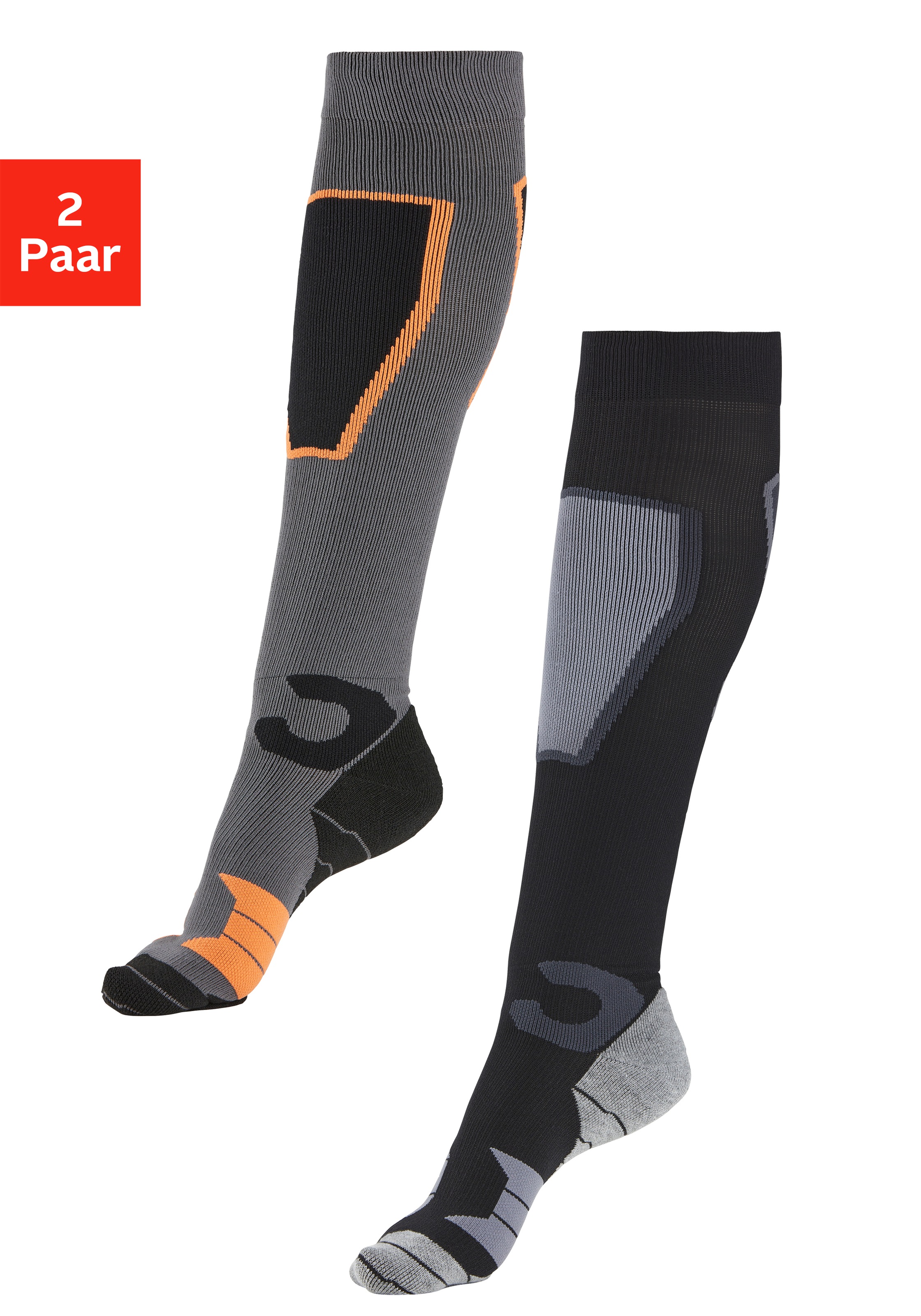 Bench. Skistrümpfe "gepolsterte Kniestrümpfe Snowboarden Skifahren Jagen Wandern" Packung, 2 Paar tlg. mit Funktionsplüsch für Herren und Damen